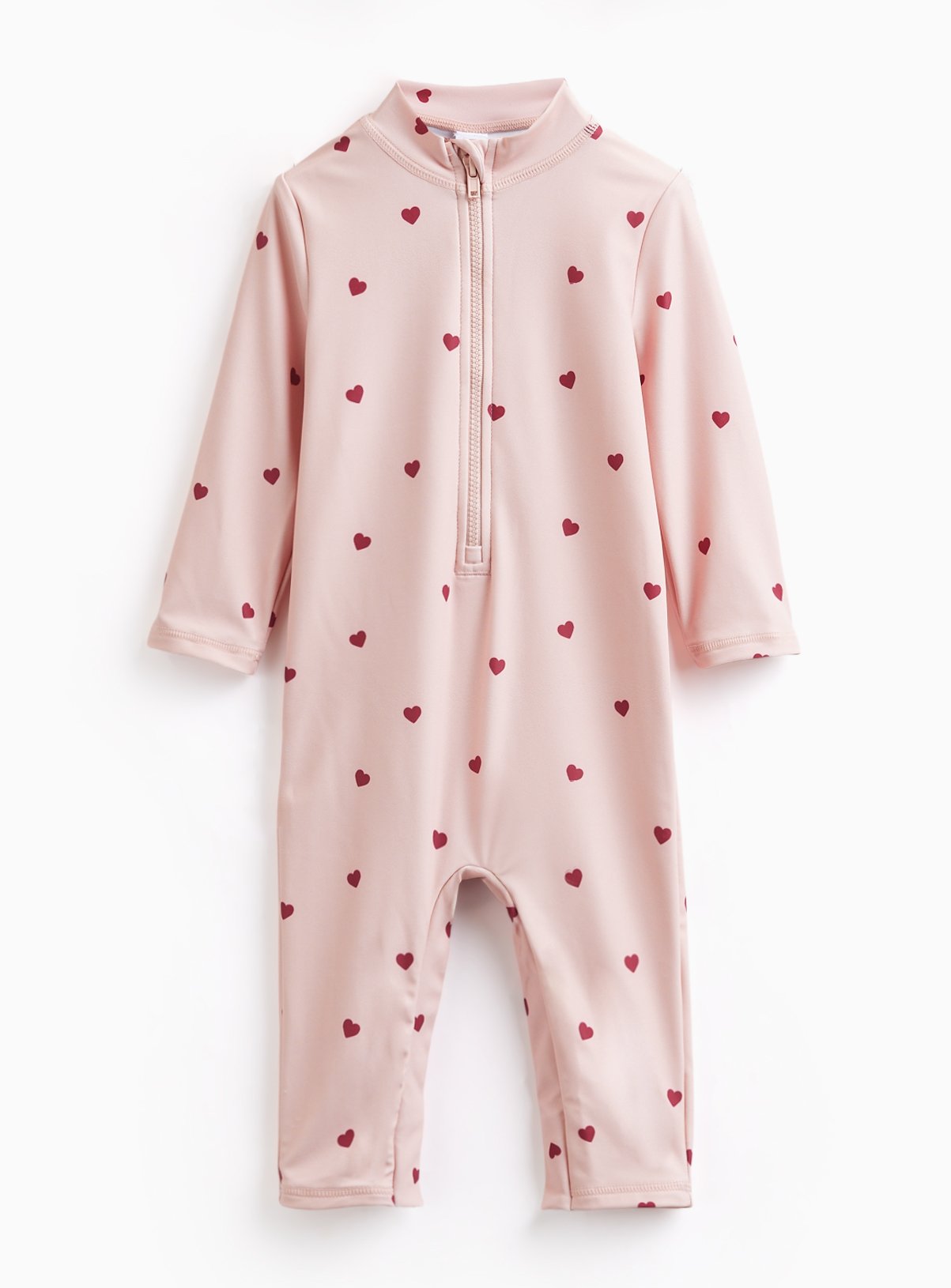 Pink Heart Print Sunsafe Swimsuit 