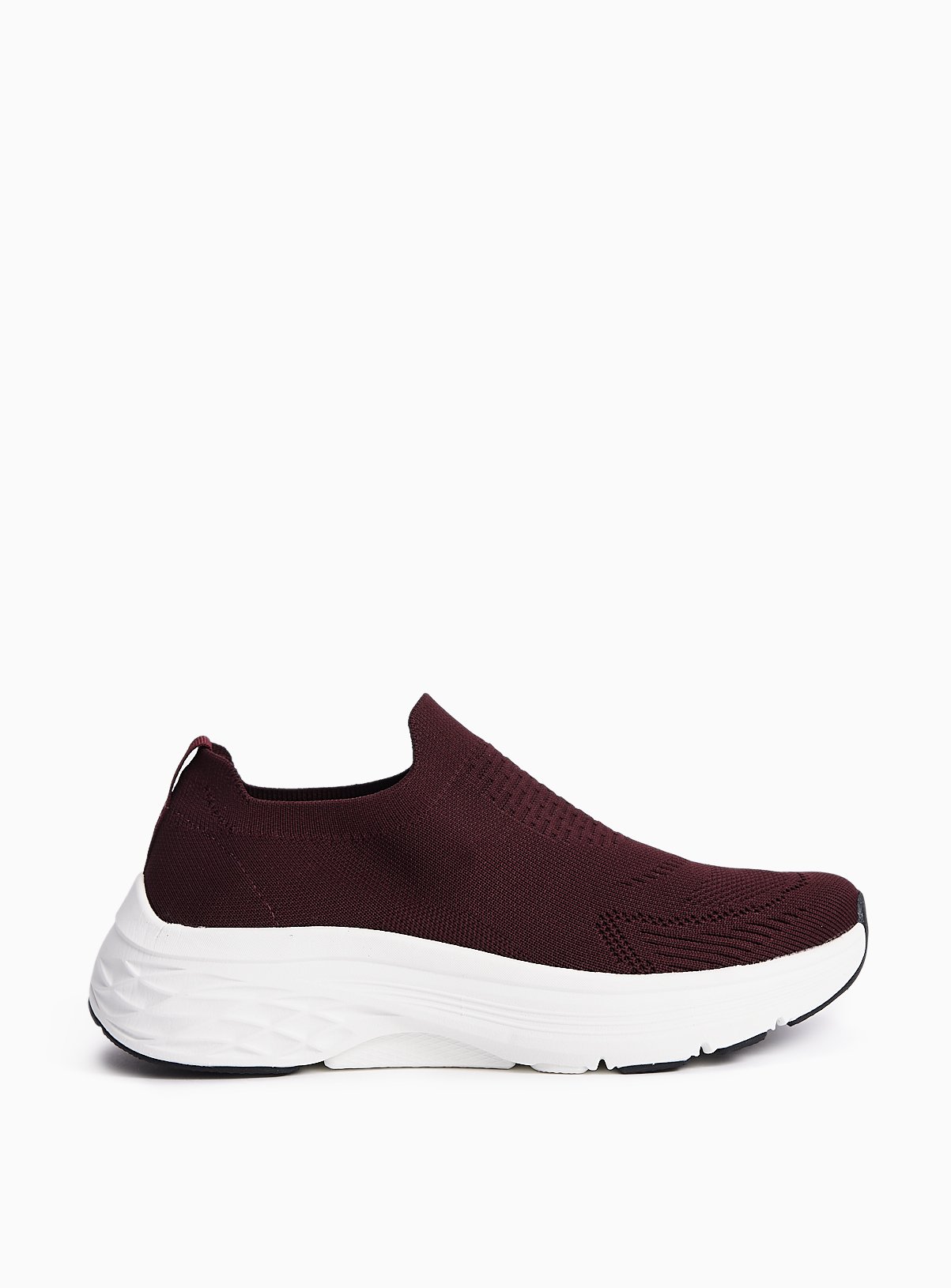 Burgundy Knitted Active Trainers 