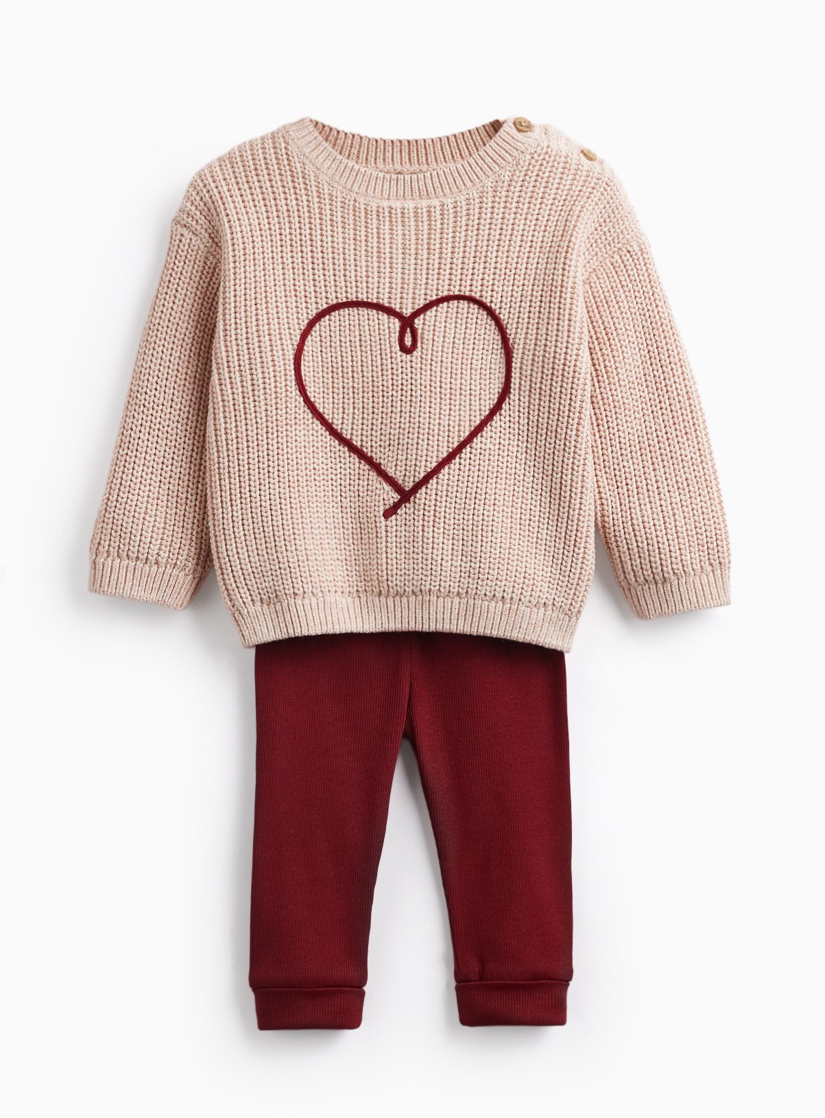 Preppy Heart Knitted Jumper & Leggings Set 