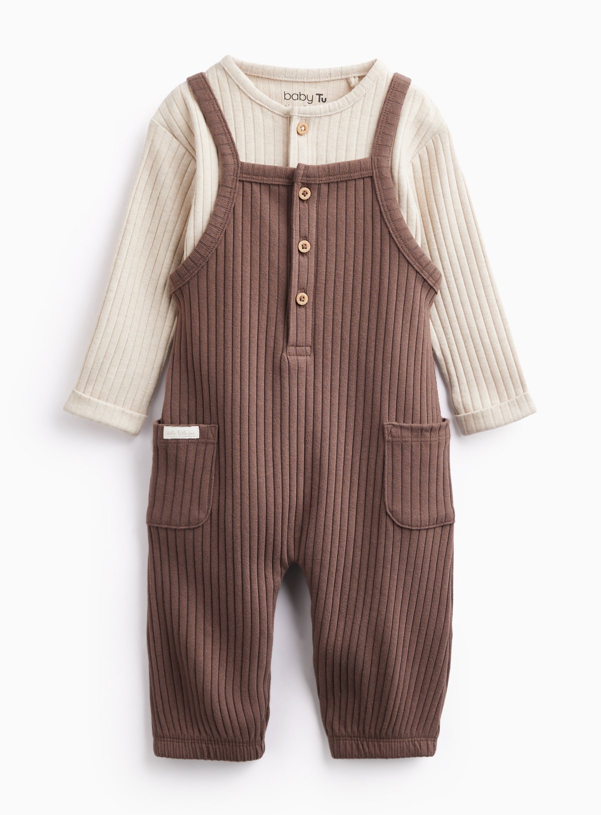 Jersey Rib Dungaree & Bodysuit Set 