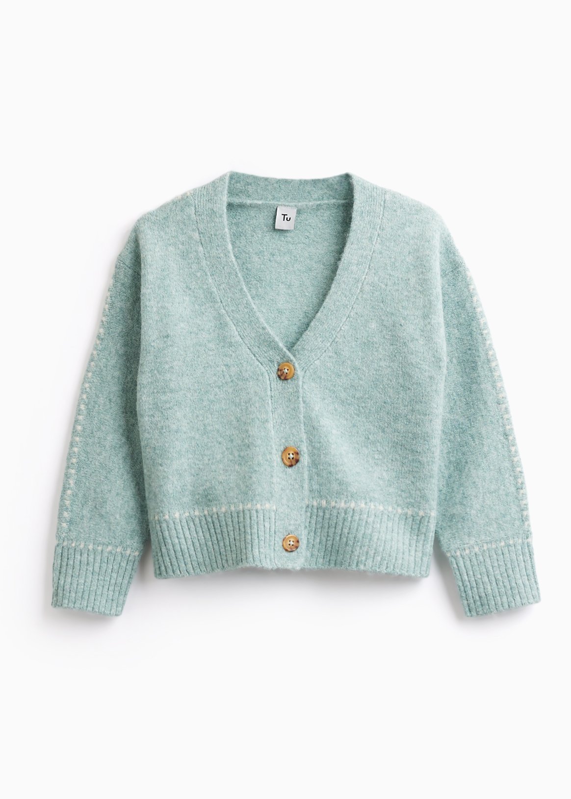 Green Knitted Long Sleeve Cardigan 7 years