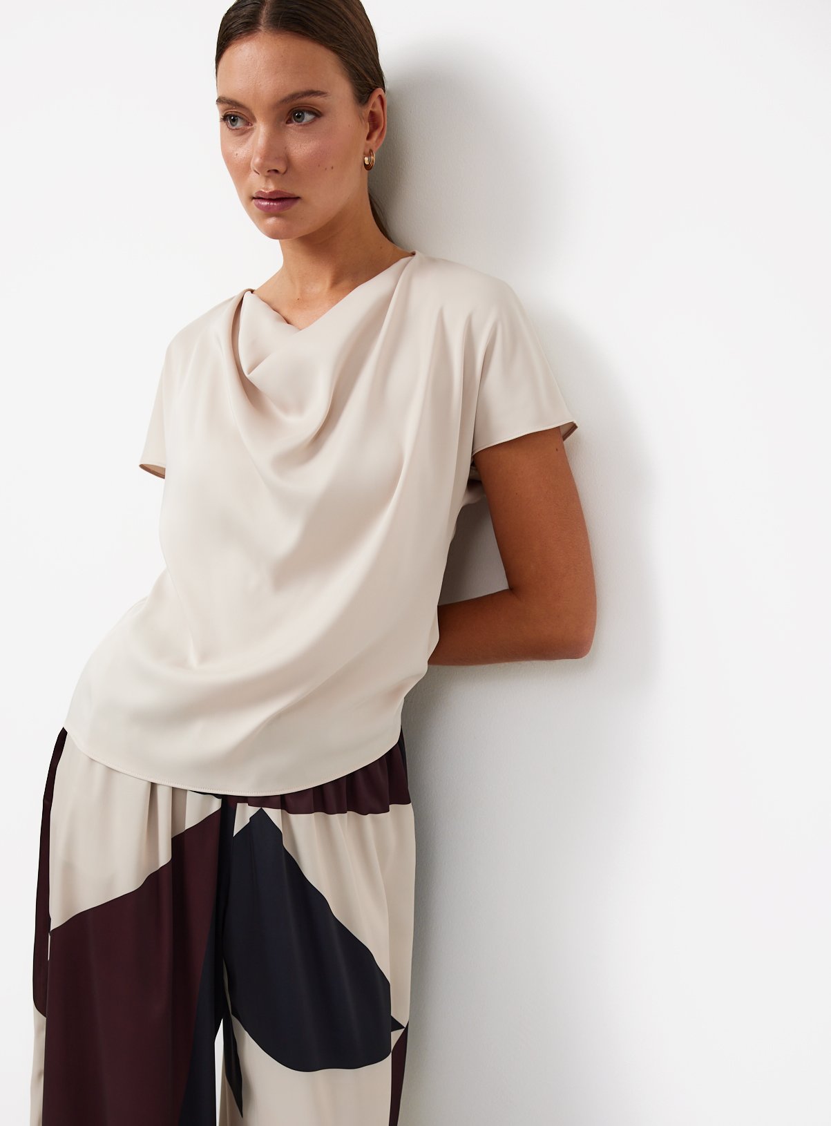 Cream Satin Cowl Neck Top 6