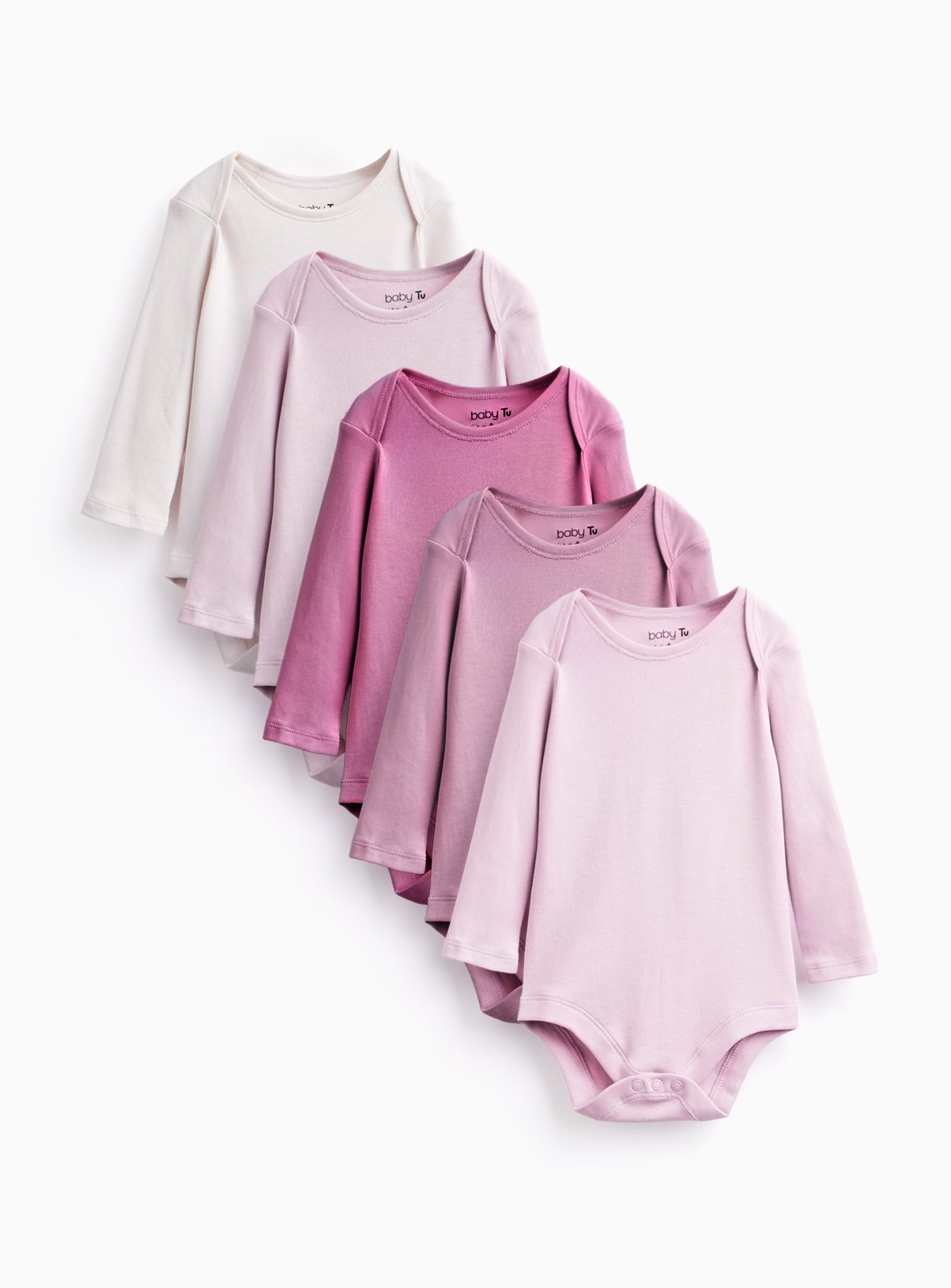 Pink Pastel Long Sleeve Bodysuits 5-Pack  