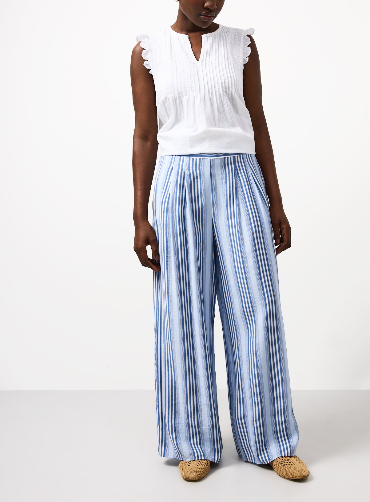 Blue Stripe Wide Leg Trousers 16