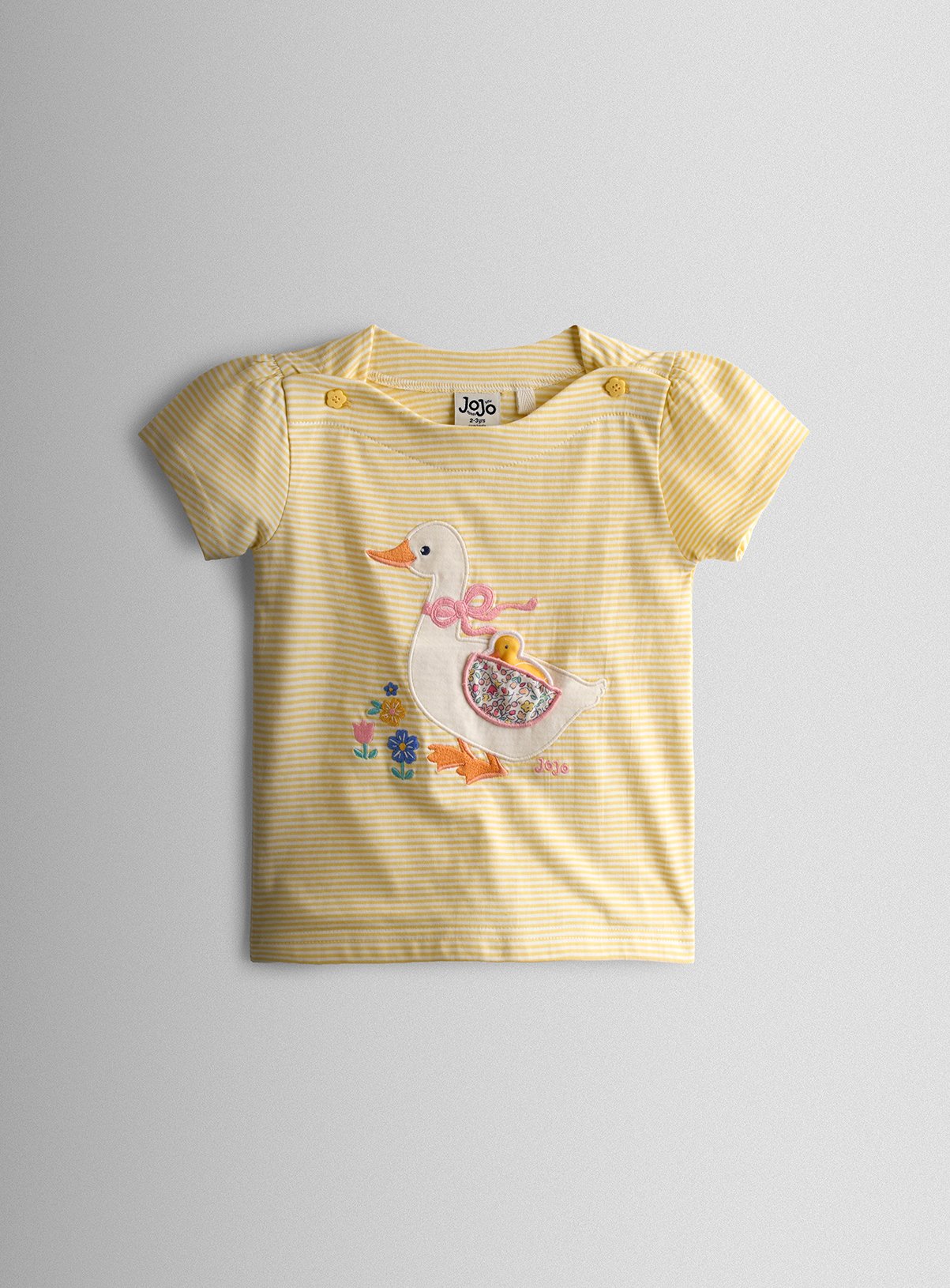 JOJO MAMAN BÉBÉ Duck Applique Pet In Pocket T Shirt 3-4 Years