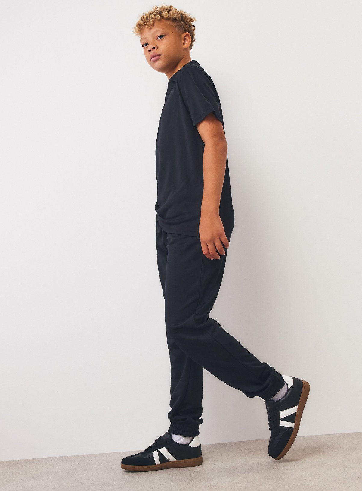 Black Poly Mesh Joggers 9 years