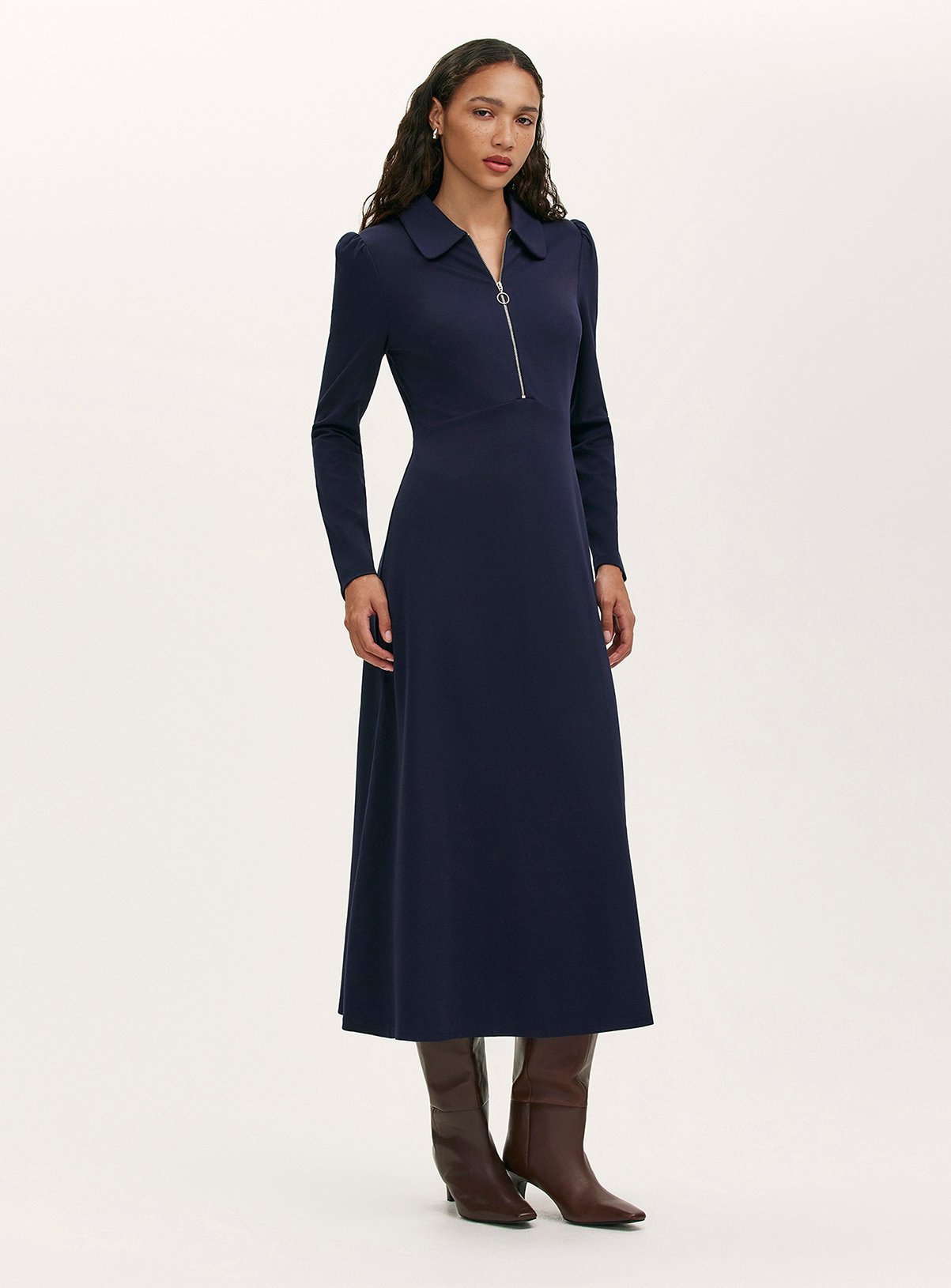 FINERY Elvira Dress Navy 22