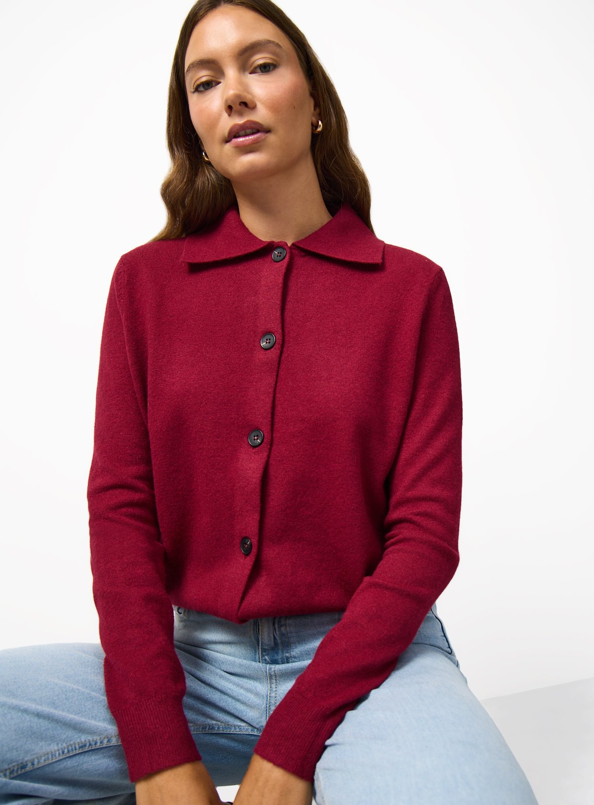 Cosy Yarn Boxy Fit Collared Cardigan 