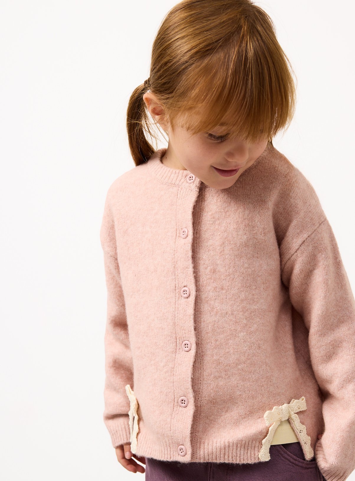 Bow Detailing Long Sleeve Cardigan 