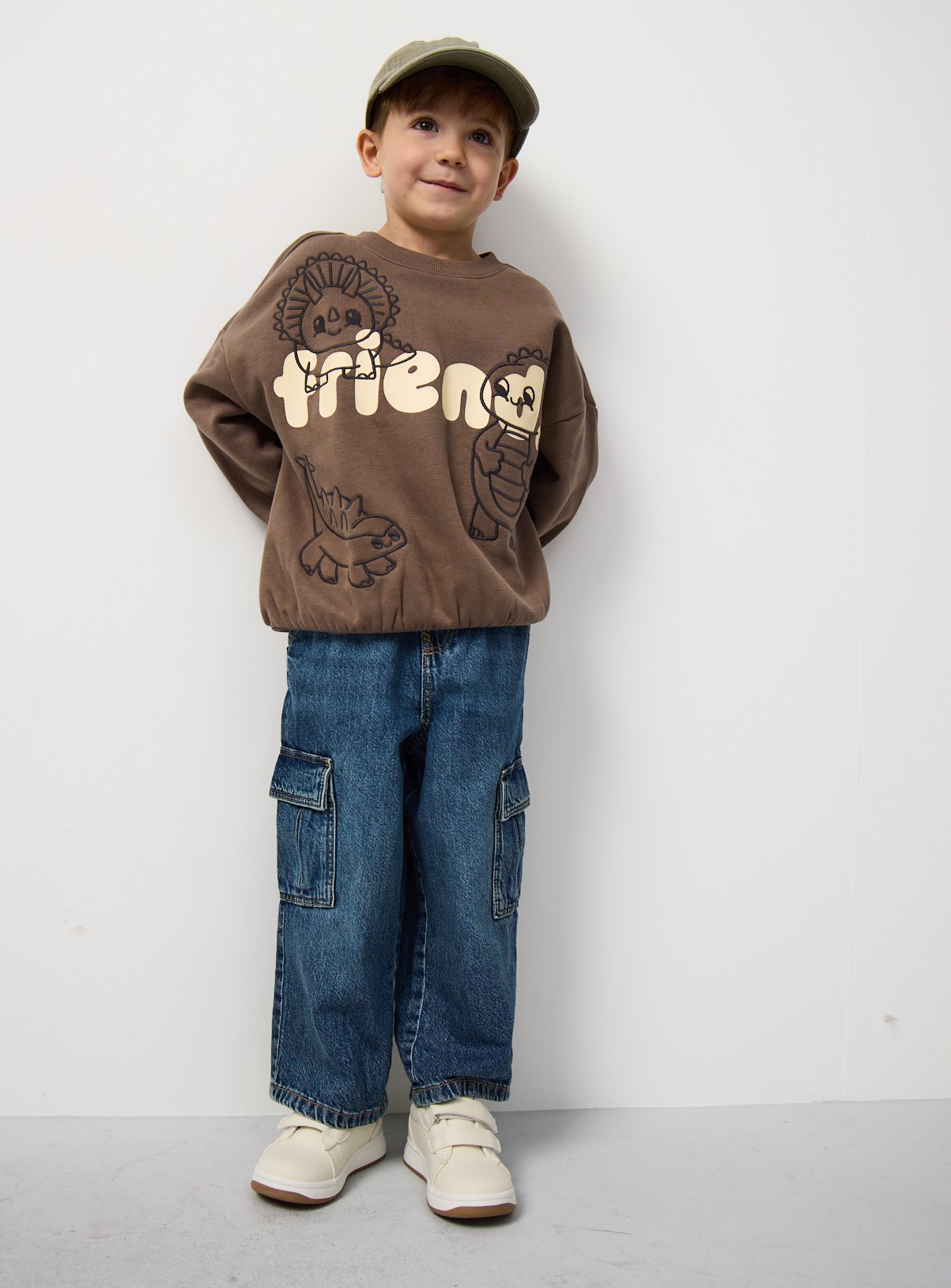 Brown Dino Friends Sweatshirt 