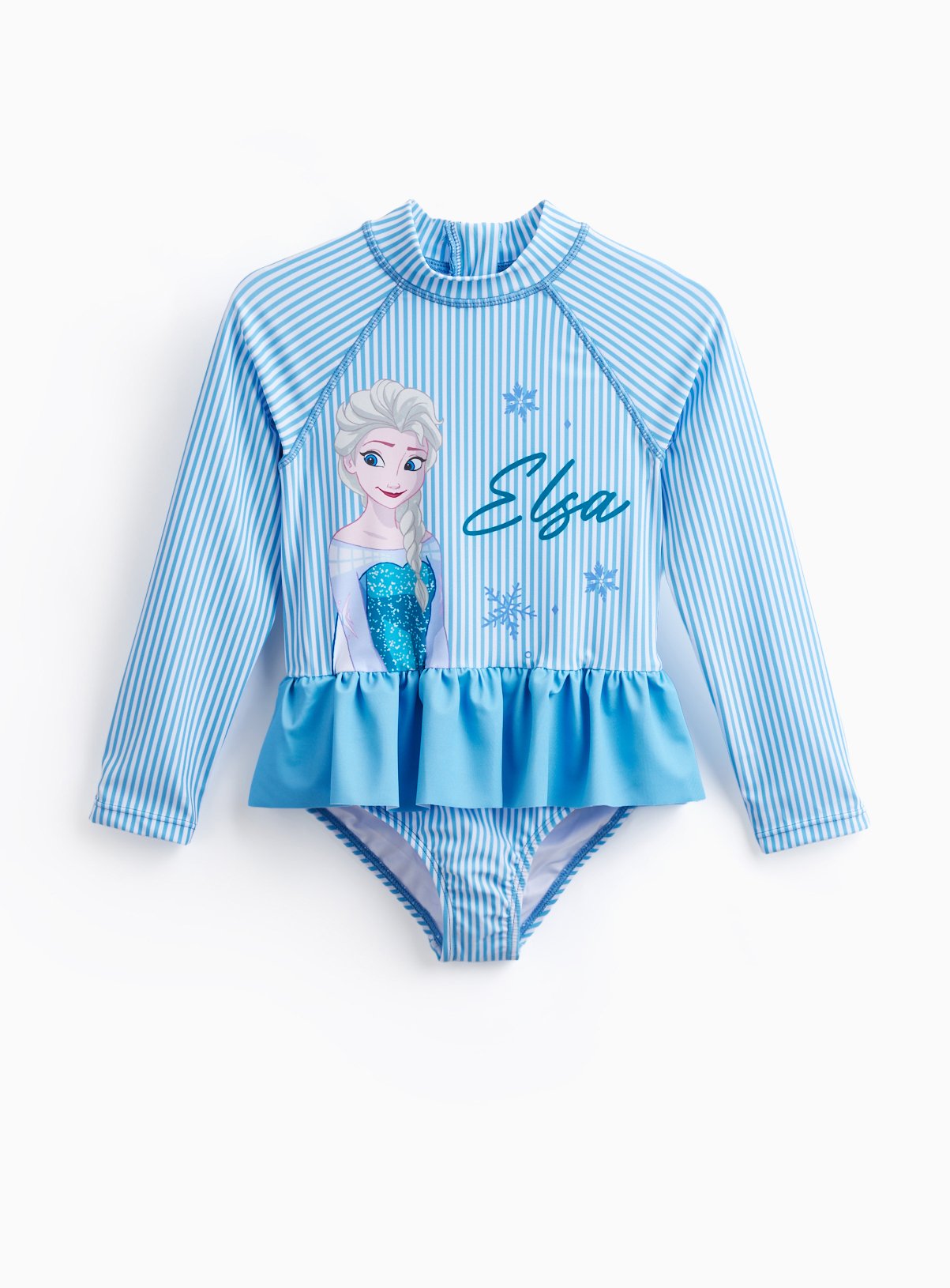 Blue Frozen Elsa Print Rash Bodysuit 1.5-2 years