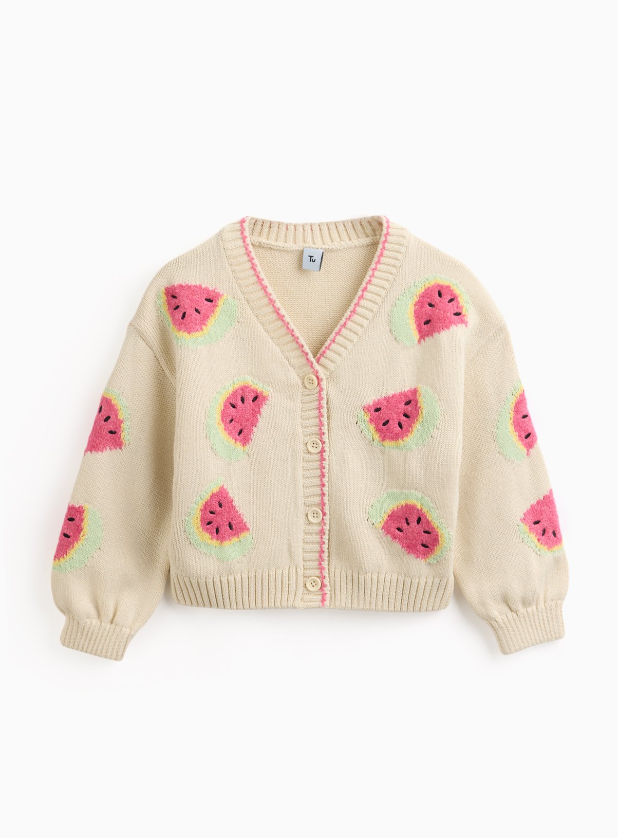 Cream Watermelon Print Cardigan 8 years