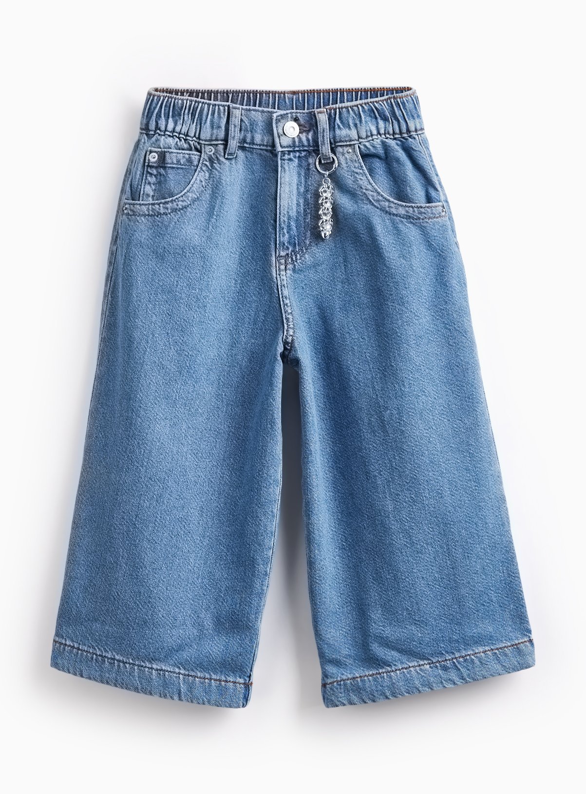 Blue Denim Wide Leg Culotte-Style Jeans 10 years
