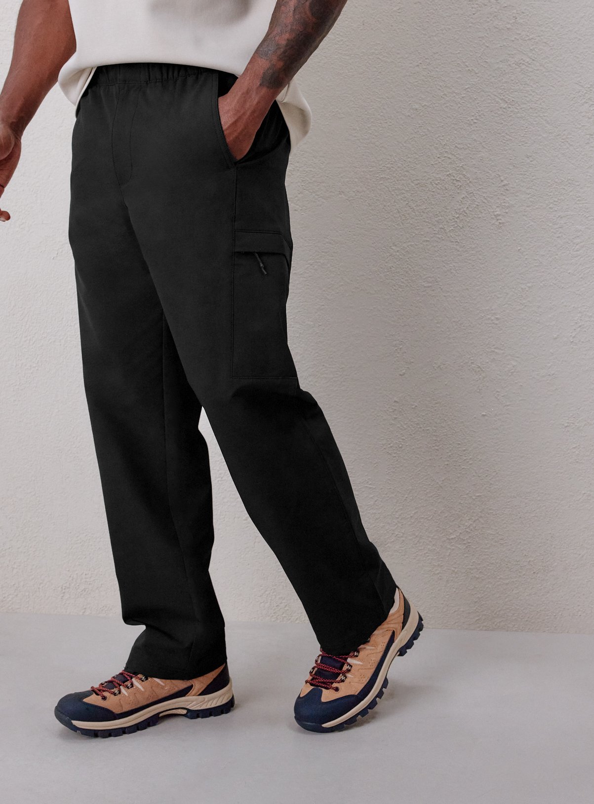 REAKTIV Black Athleisure Tech Trousers 