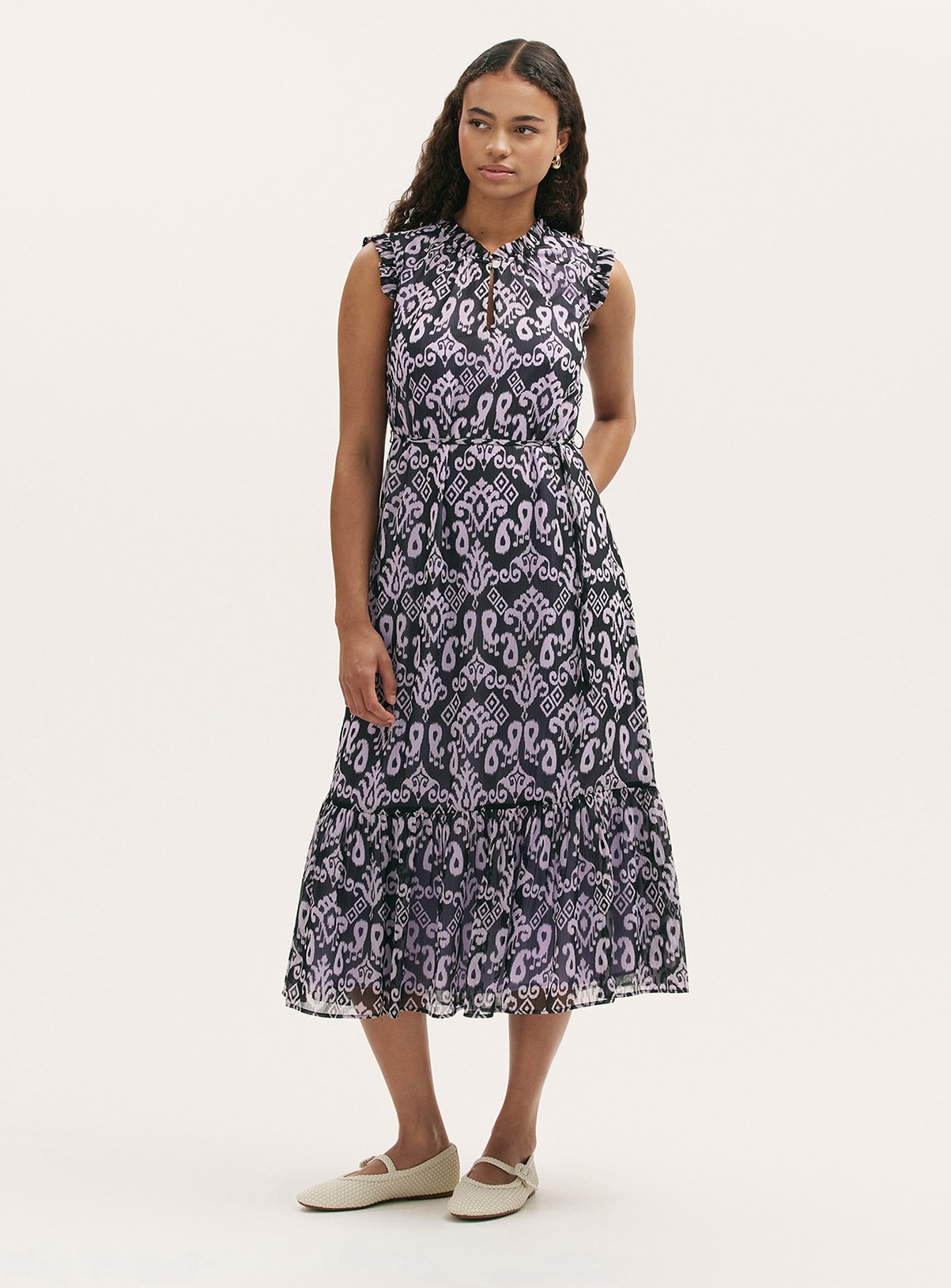 FINERY Rosalind Dress Lilac Ikat 