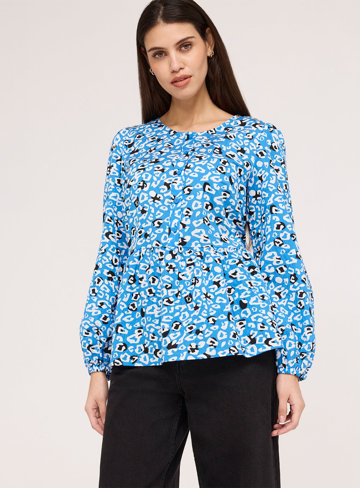 FINERY Bel Top Blue Leopard 12