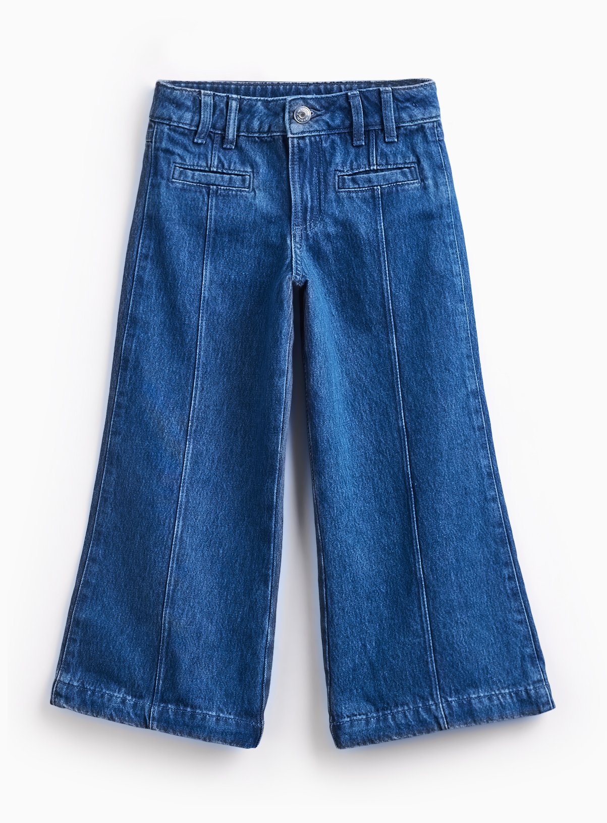 Blue Denim Pintuck Wide Leg Jeans 6 years