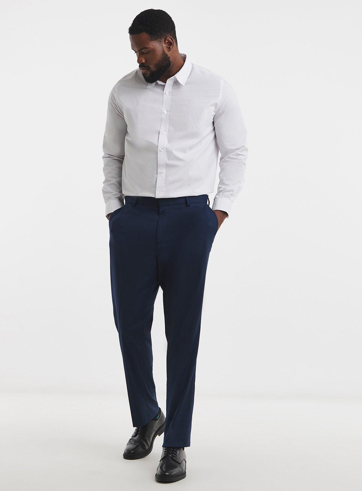 JACAMO James Regular Fit Stretch Suit Trouser Navy 
