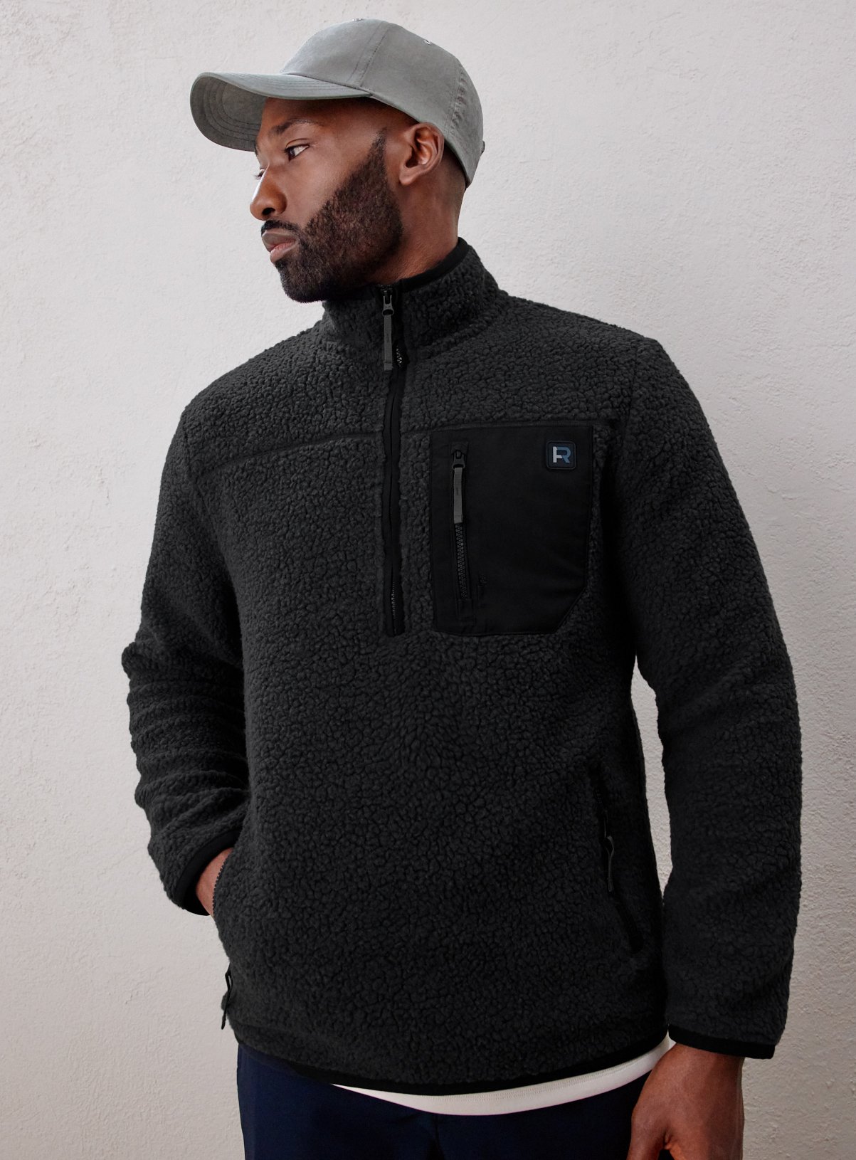 REAKTIV Charcoal Athleisure Borg Hoodie 