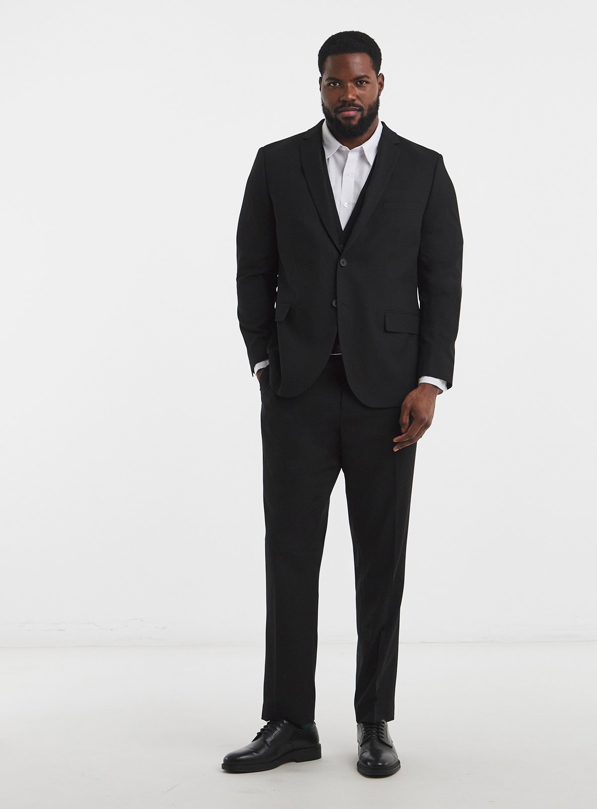 JACAMO James Regular Fit Stretch Suit Jacket Black 