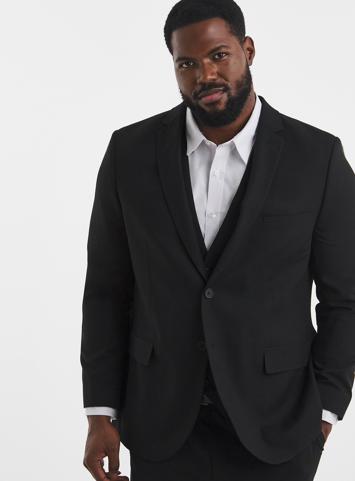 JACAMO James Regular Fit Stretch Suit Jacket Black 