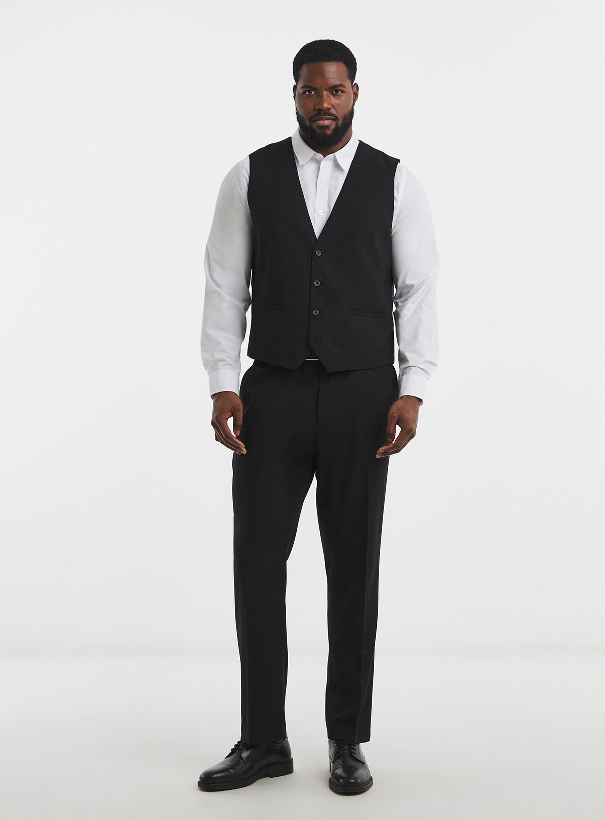 JACAMO James Regular Fit Stretch Waistcoat Black 