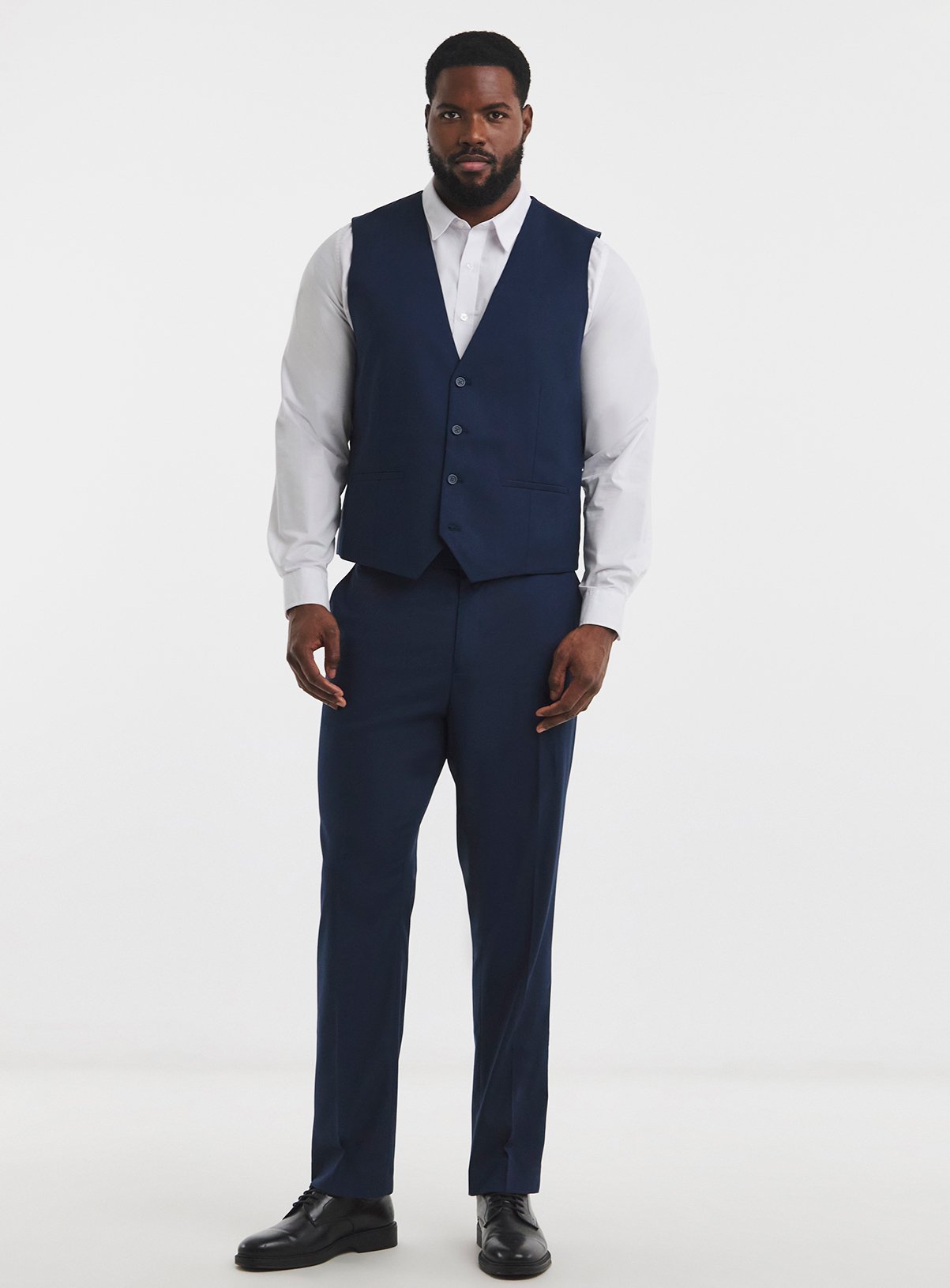 JACAMO James Regular Fit Stretch Waistcoat Navy 