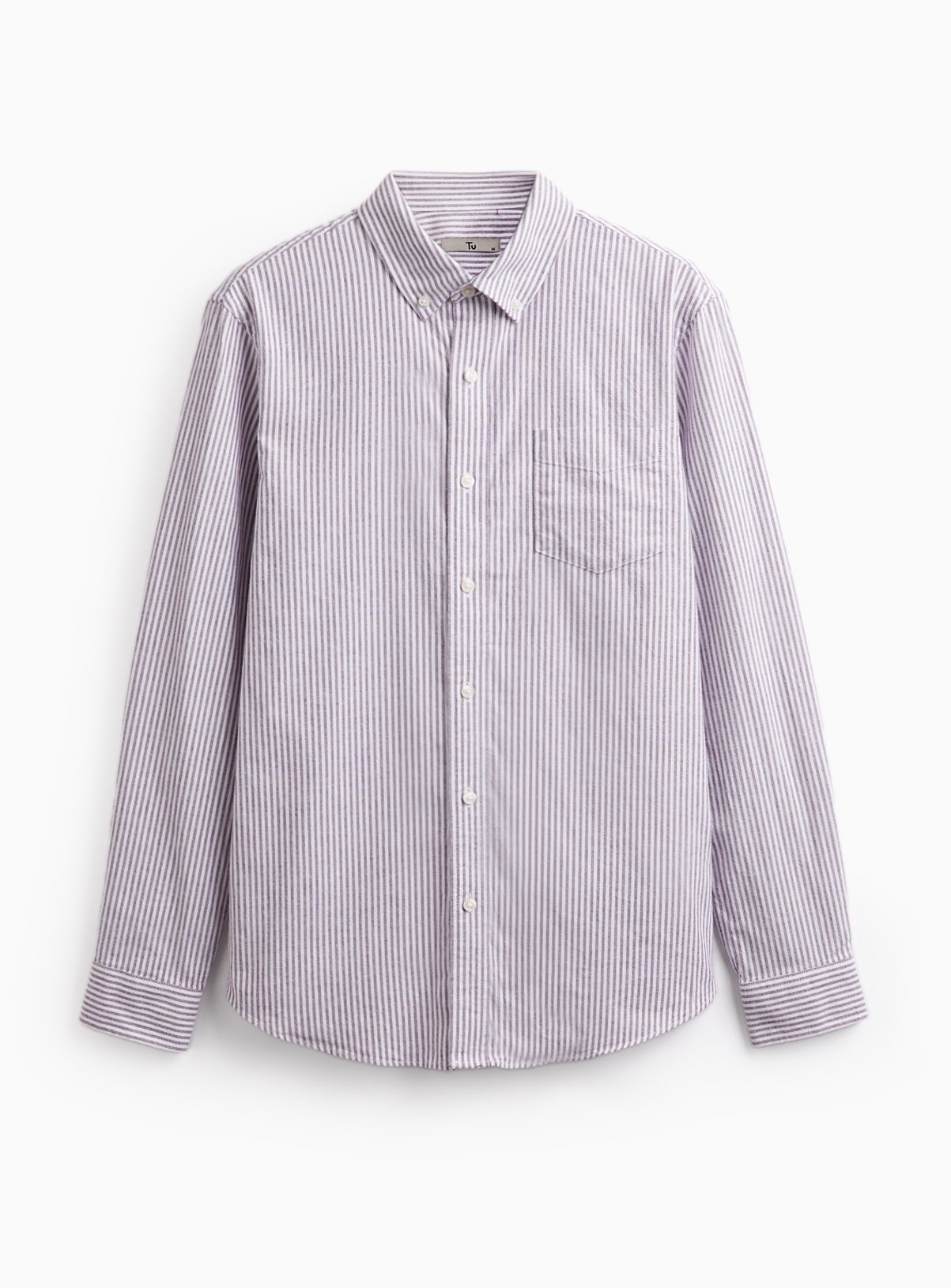 Red & White Ticking Stripe  Long Sleeve Oxford Shirt XXXL