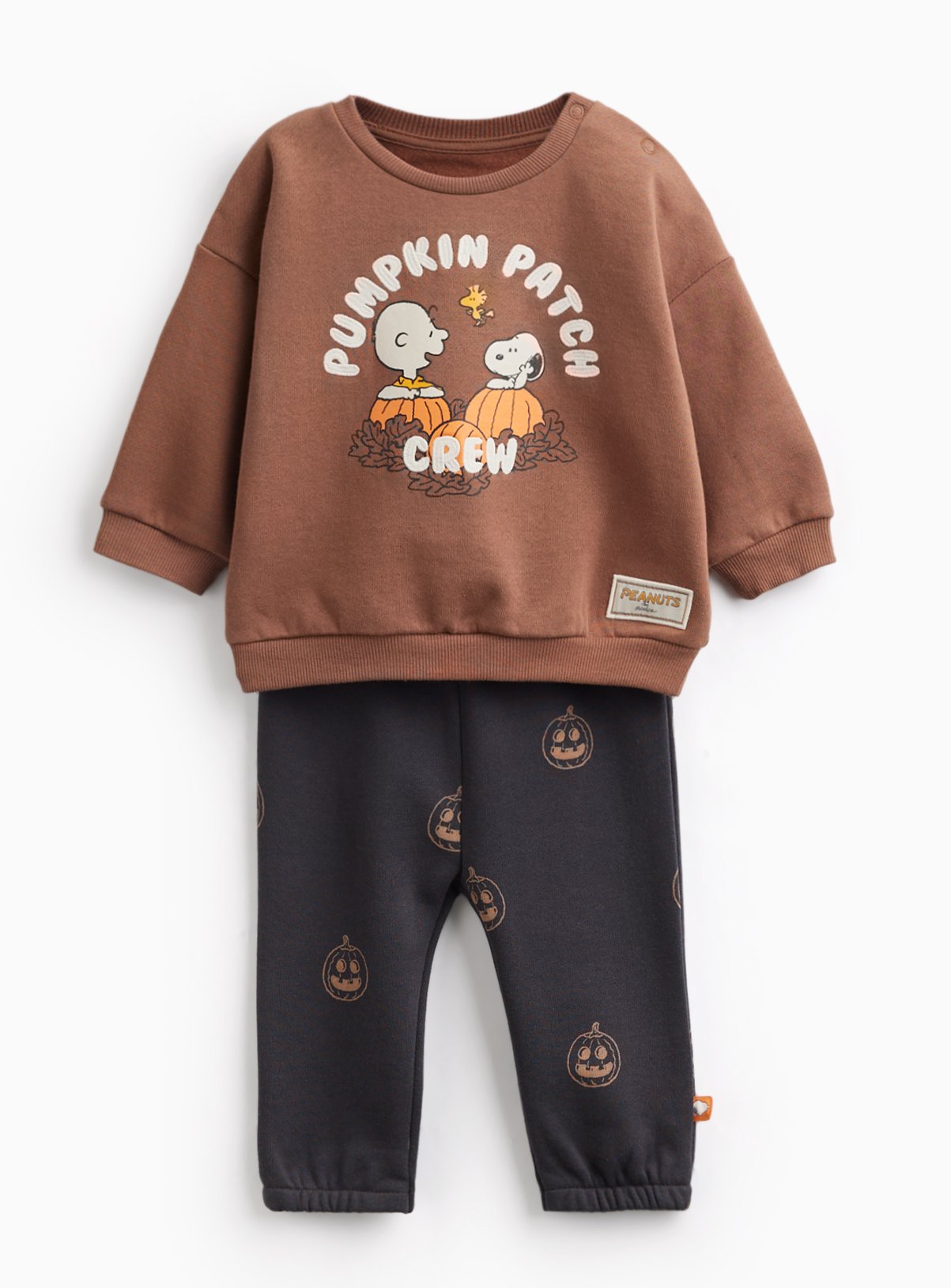Brown Halloween Snoopy Print Sweatshirt & Joggers Set Up to 3 mths