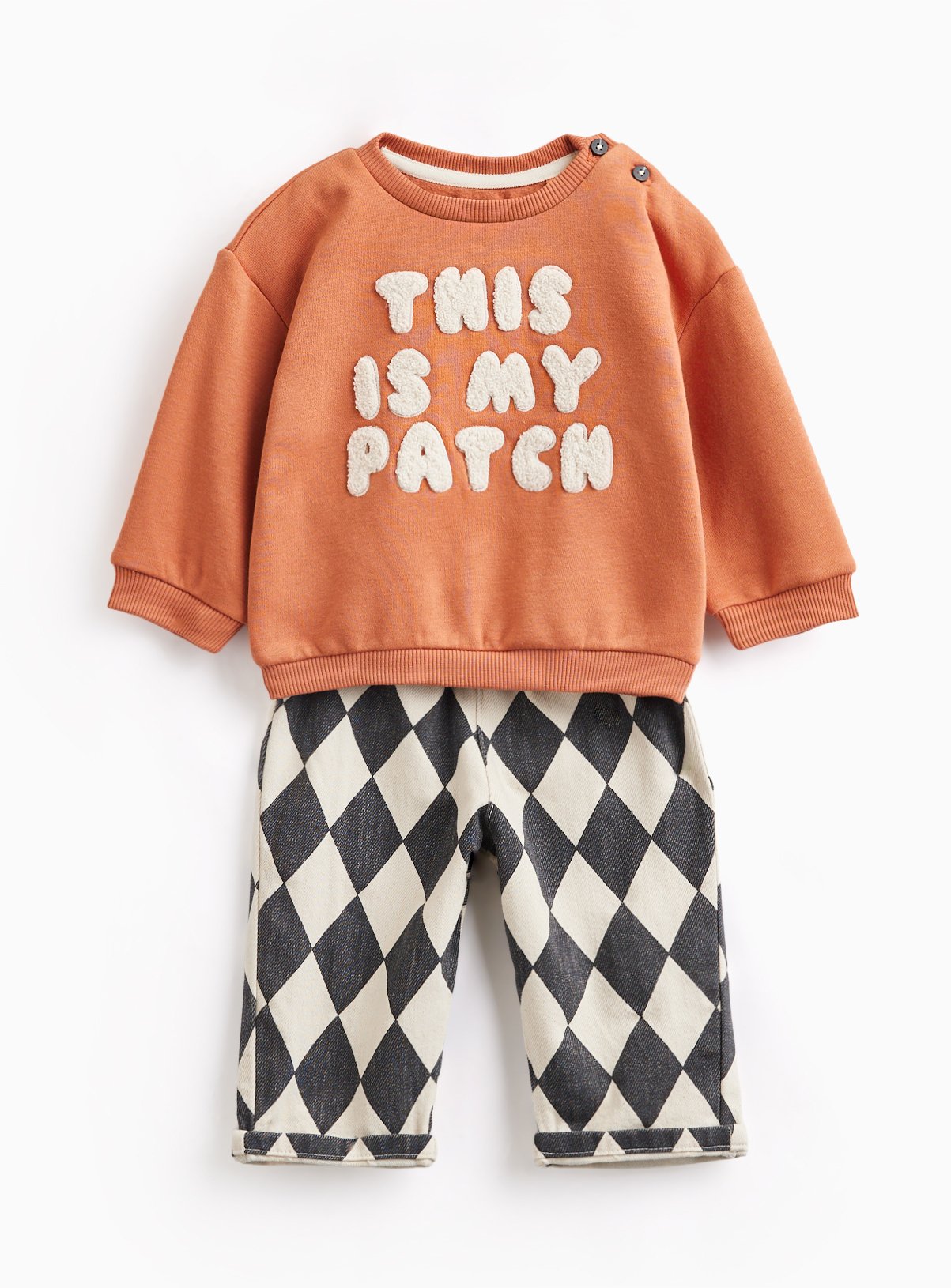 Orange This Is My Patch Graphic Sweatshirt & Trousers Set Up to 3 mths