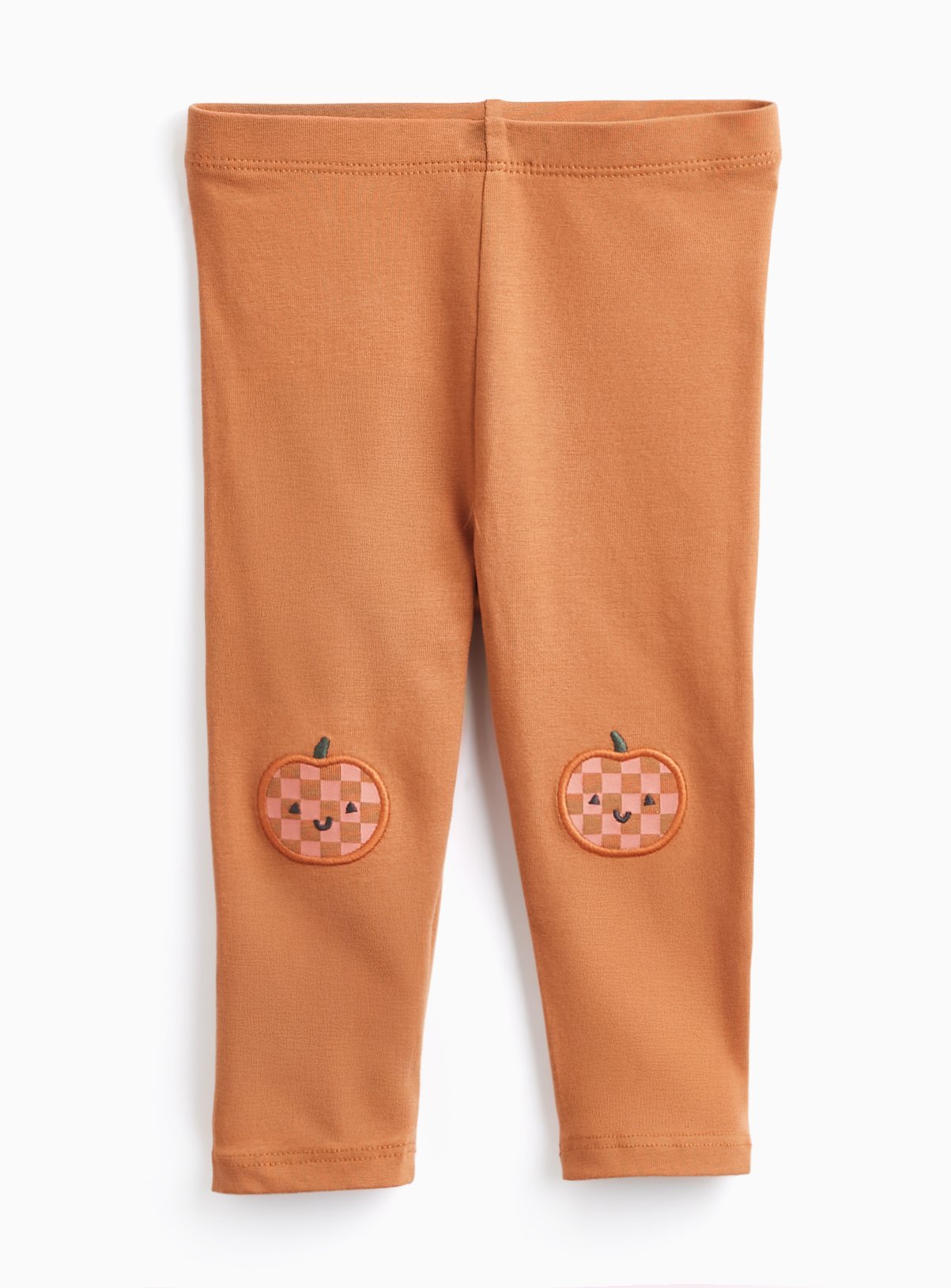 Orange Halloween Pumpkin Knee Patch Leggings 