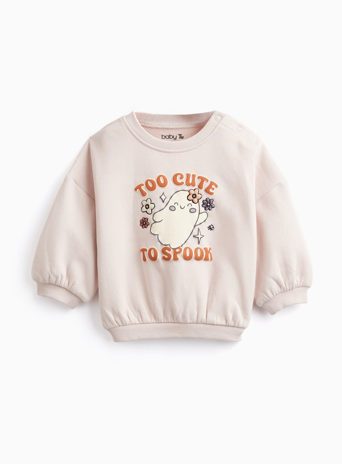 Pink Halloween Too Cute To Spook Graphic Sweatshirt 