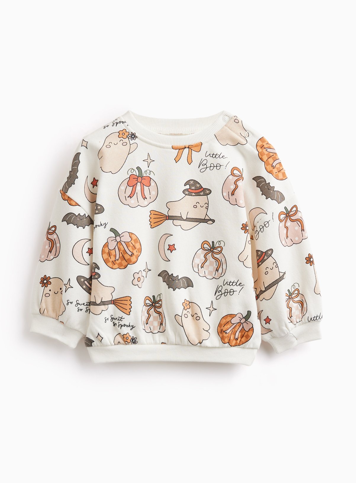 Cream Halloween Print Sweatshirt Up to 3 mths