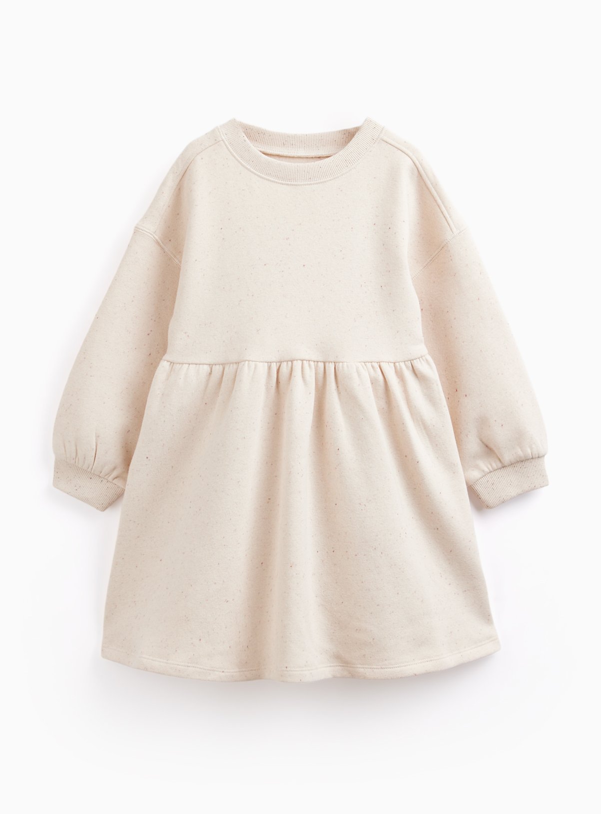 Cream Neppy Sweat Dress 