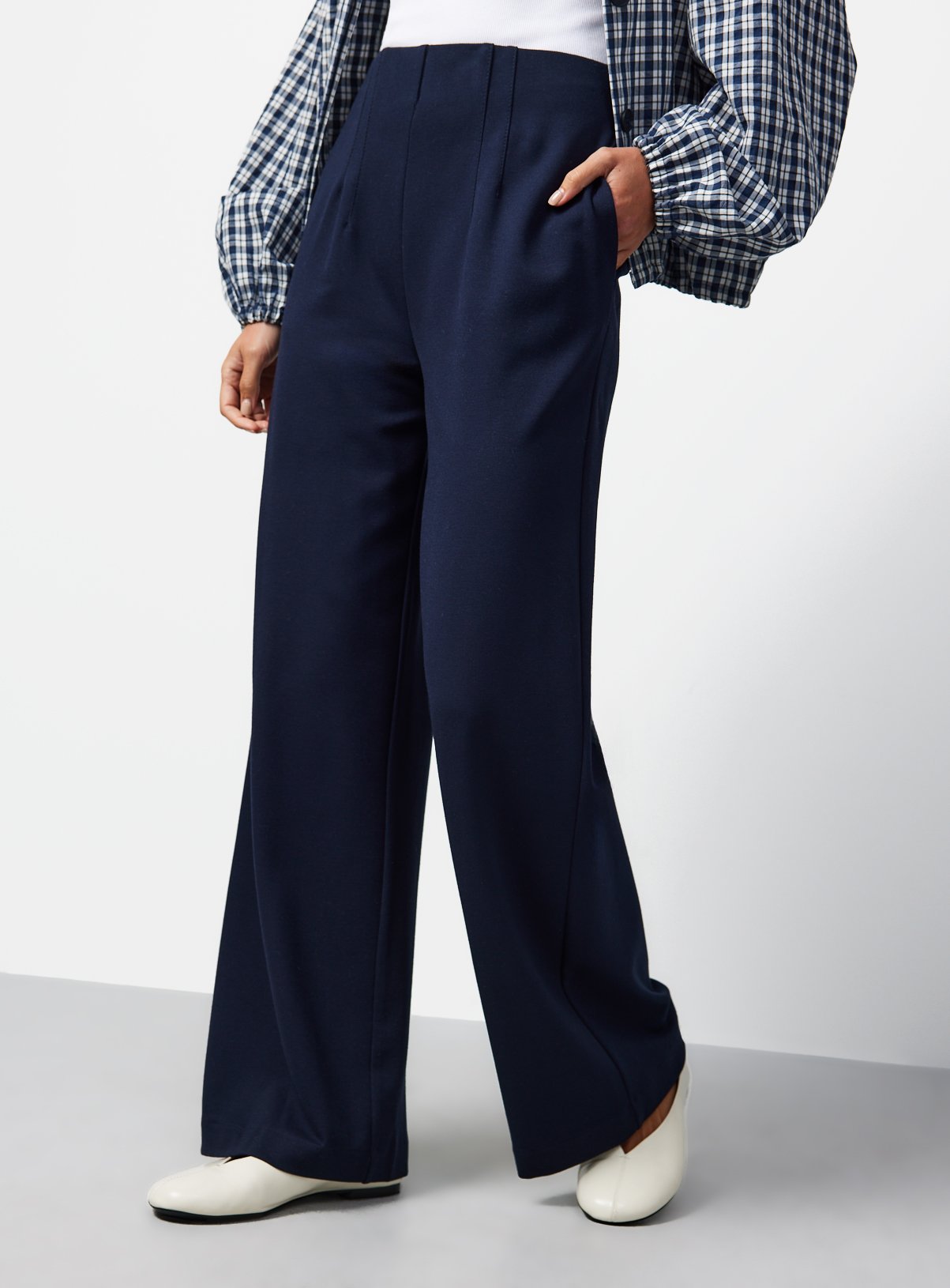 Wide Leg Ponte Trousers 
