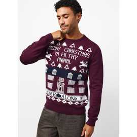 Home Alone Dark Red Christmas Jumper