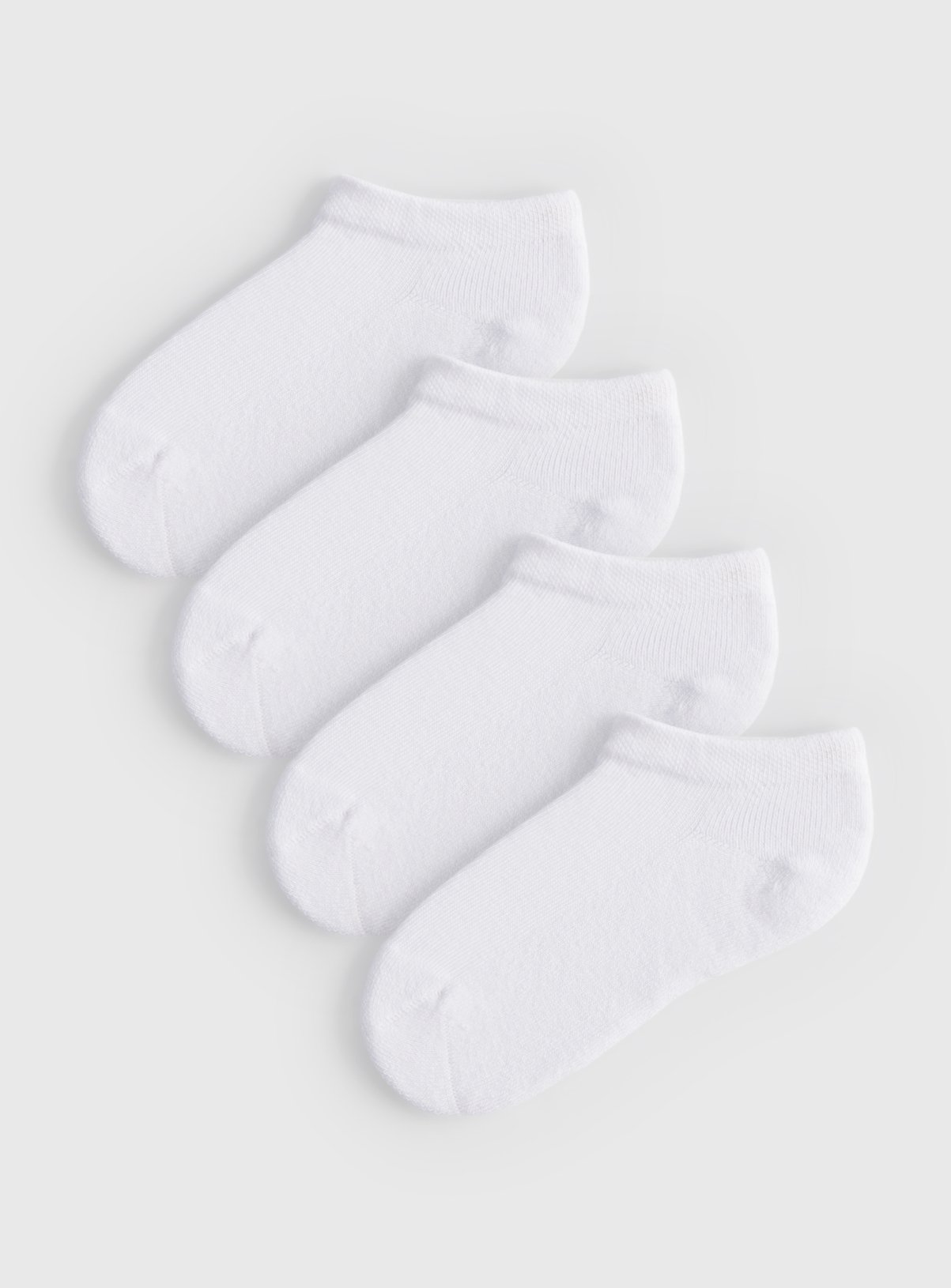 White Cushioned Sole Trainer Socks 4 Pack