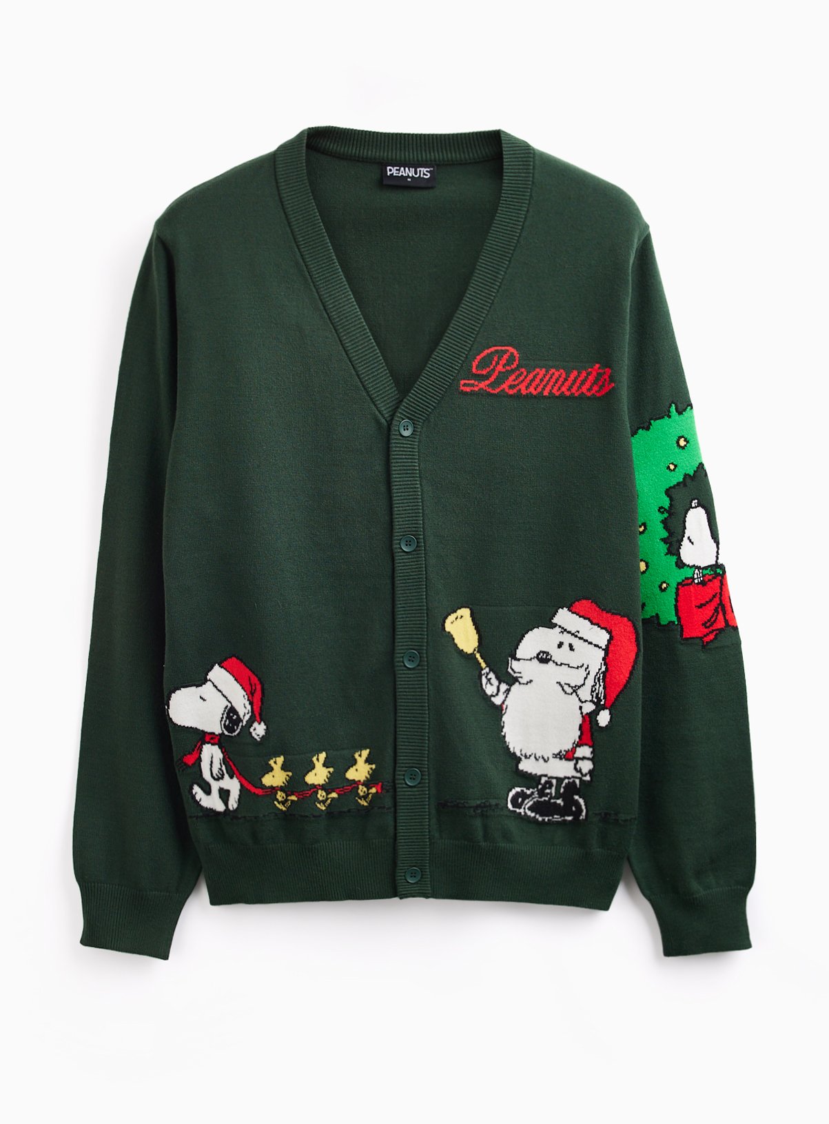 Christmas Green Peanuts Cardigan 