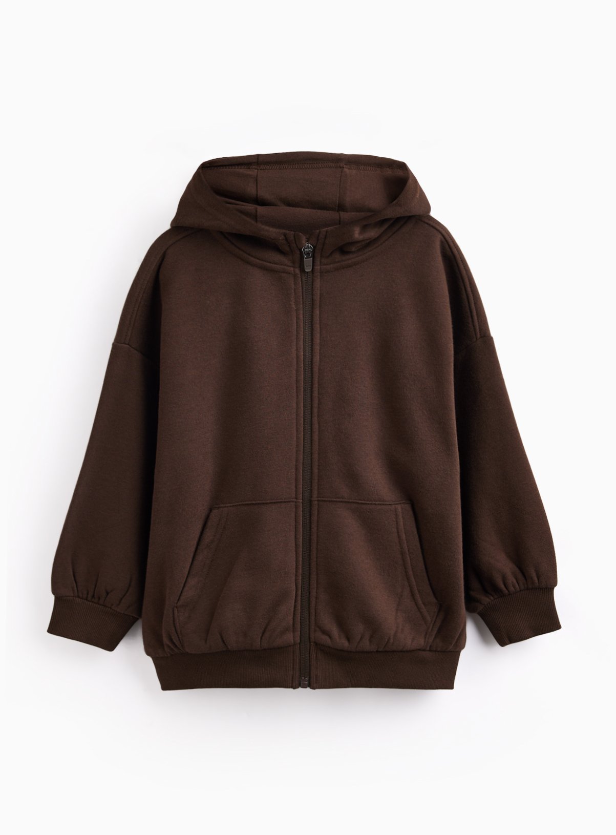 Brown Zip-Through Kangaroo Pocket Hoodie  12 years