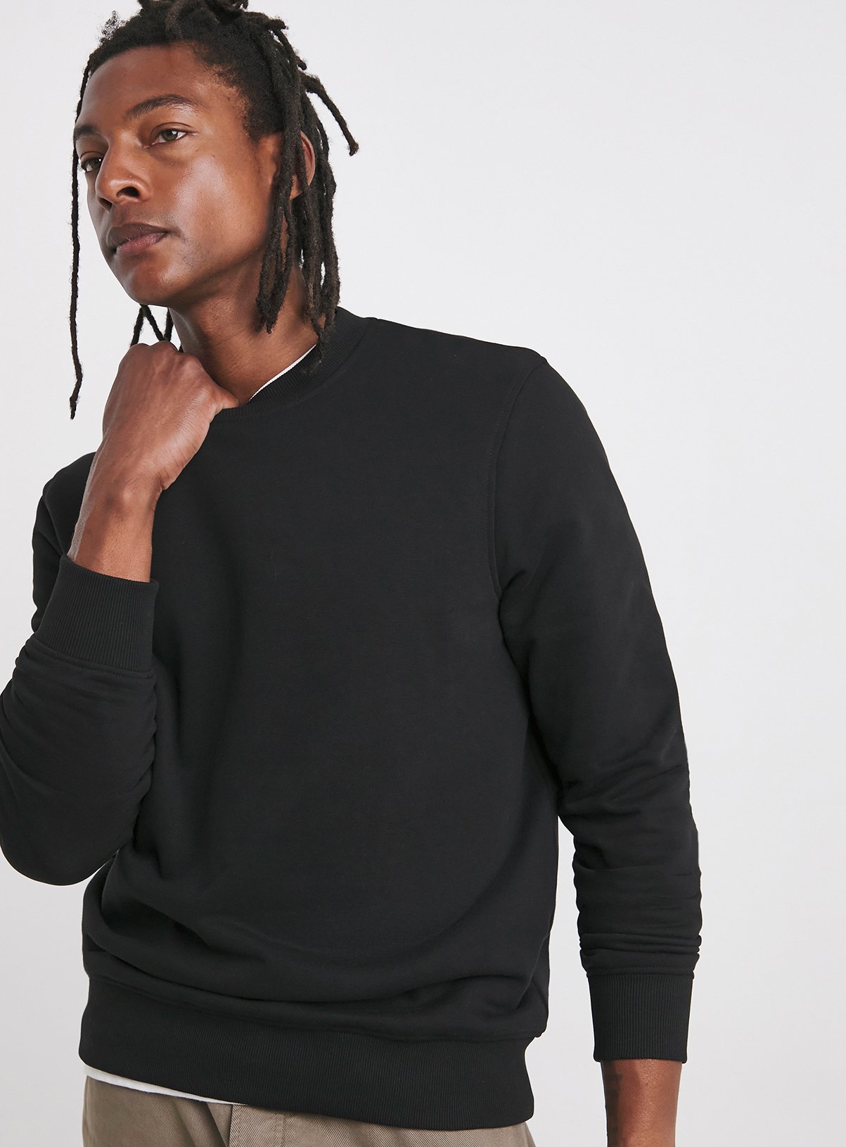 JACAMO Oversized Garment Washed Overhead Sweat Black 