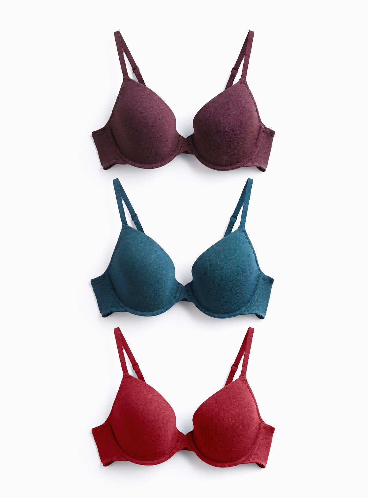 Red Toned T-Shirt Bras 3 Pack  