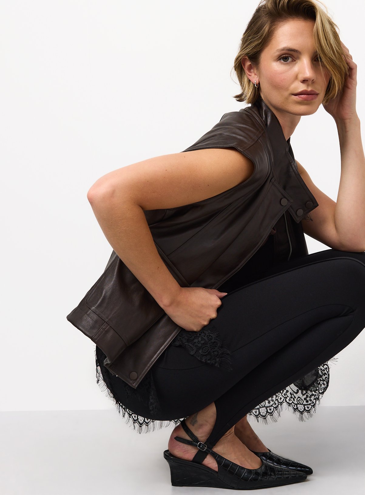 PU Biker Gilet 