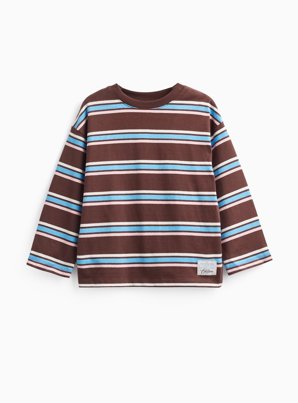 Brown Striped Relaxed Fit Long Sleeve T-Shirt 10 years