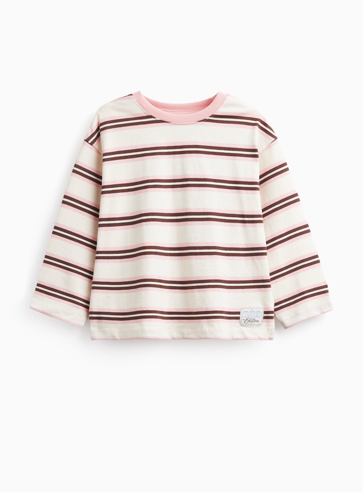 White Striped Relaxed Fit Long Sleeve T-Shirt 10 years