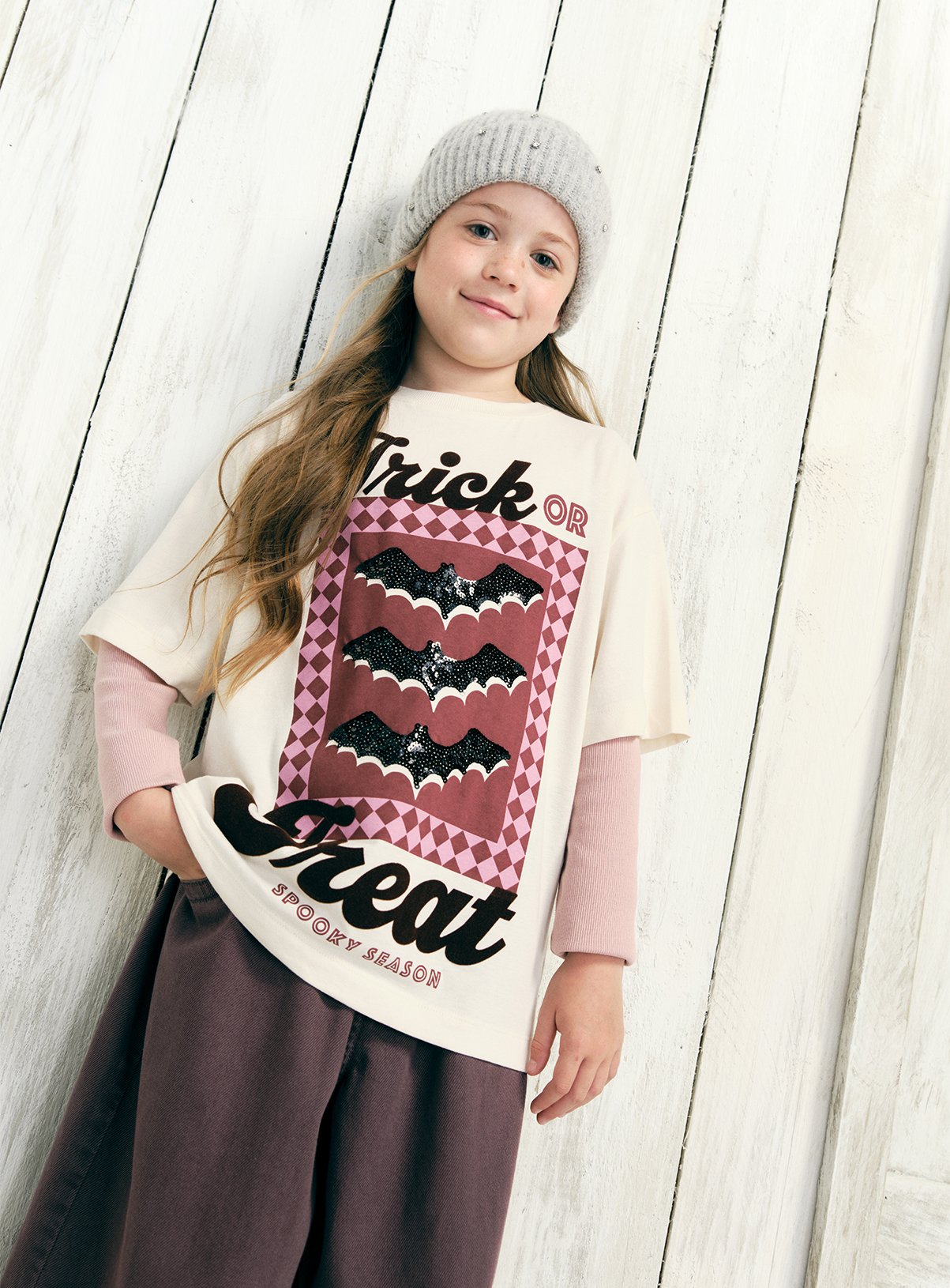Pink Boxy Trick or Treat Halloween T-Shirt 10 years