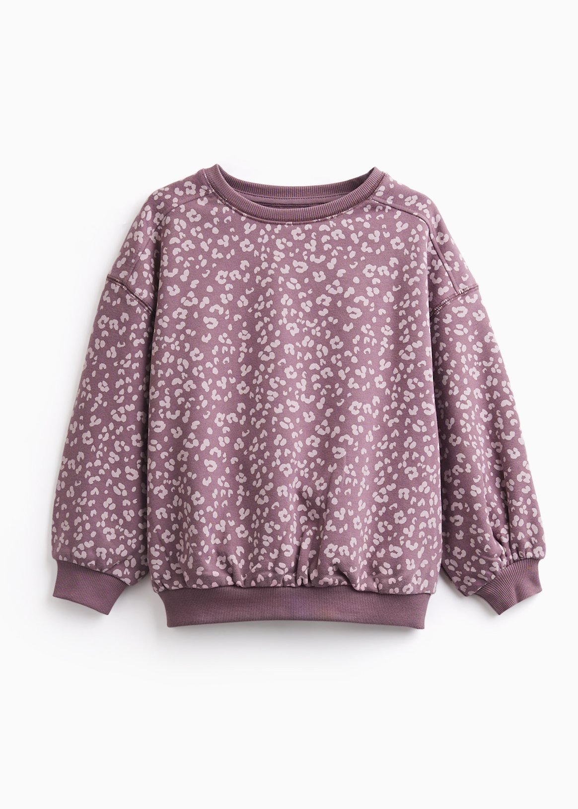 Purple Leopard Crew Neck Sweatshirt 