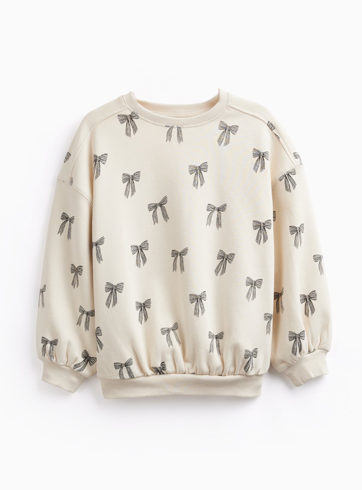 White Bow Print Crew Neck Sweatshirt 9 years