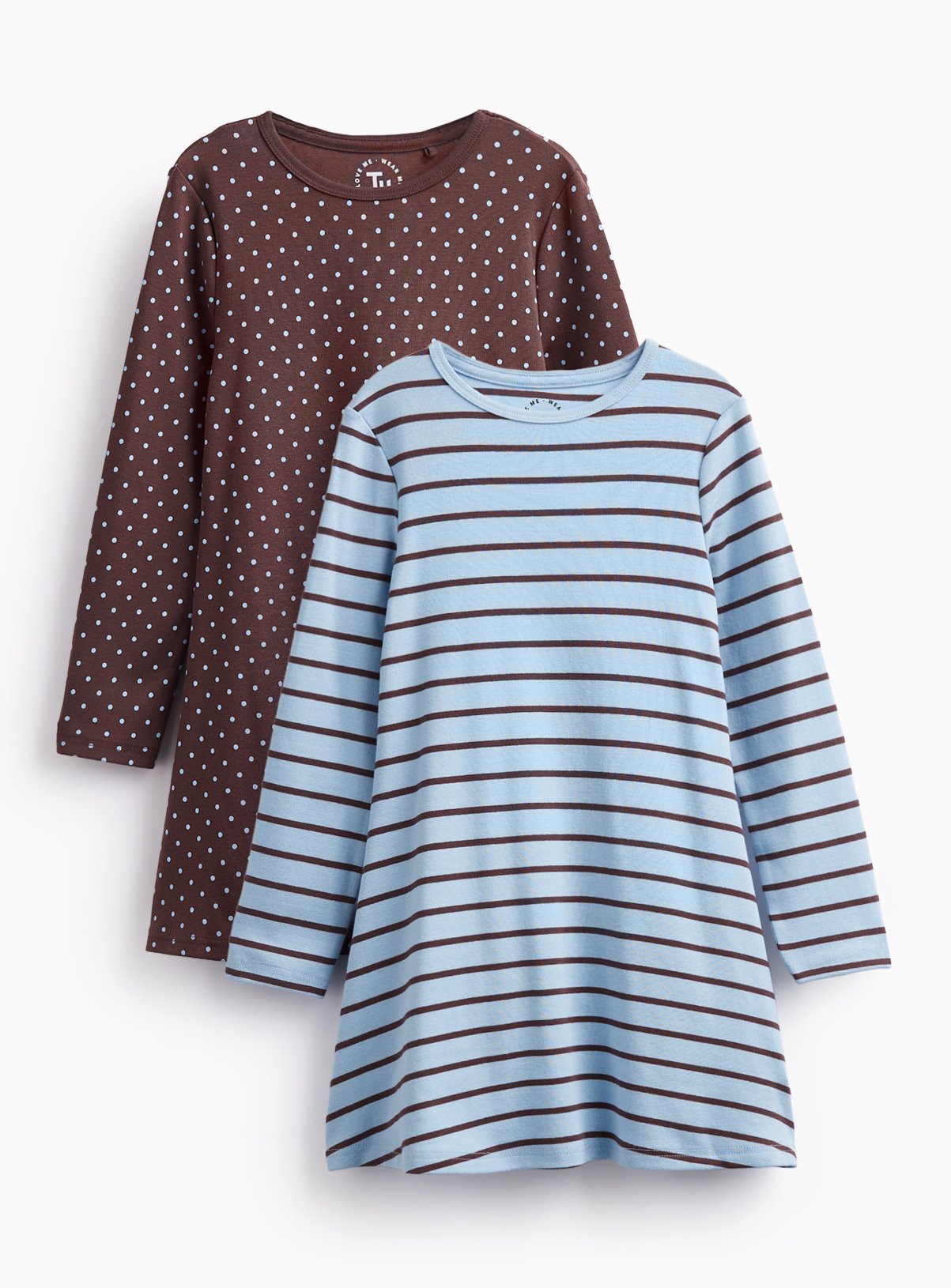 Blue & Brown Jersey Dresses 2-Pack 
