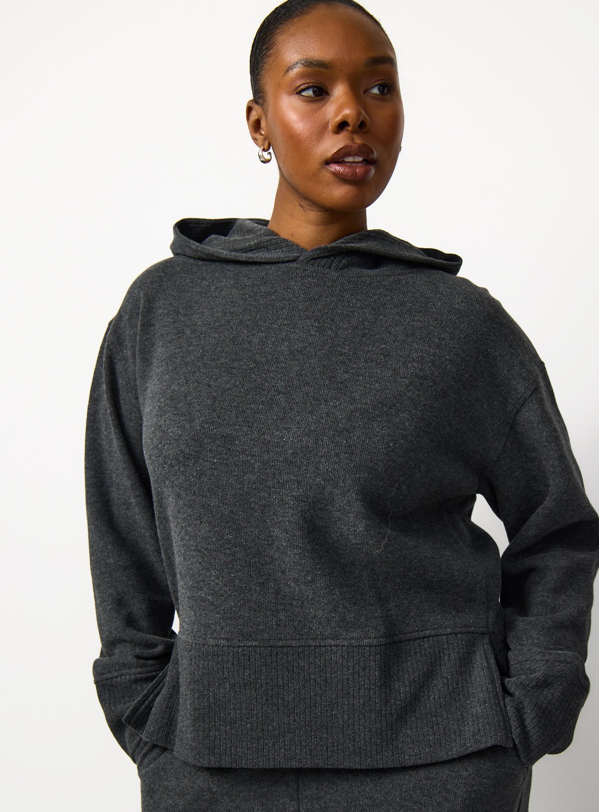 Charcoal Soft Touch Co-ord Hoodie 