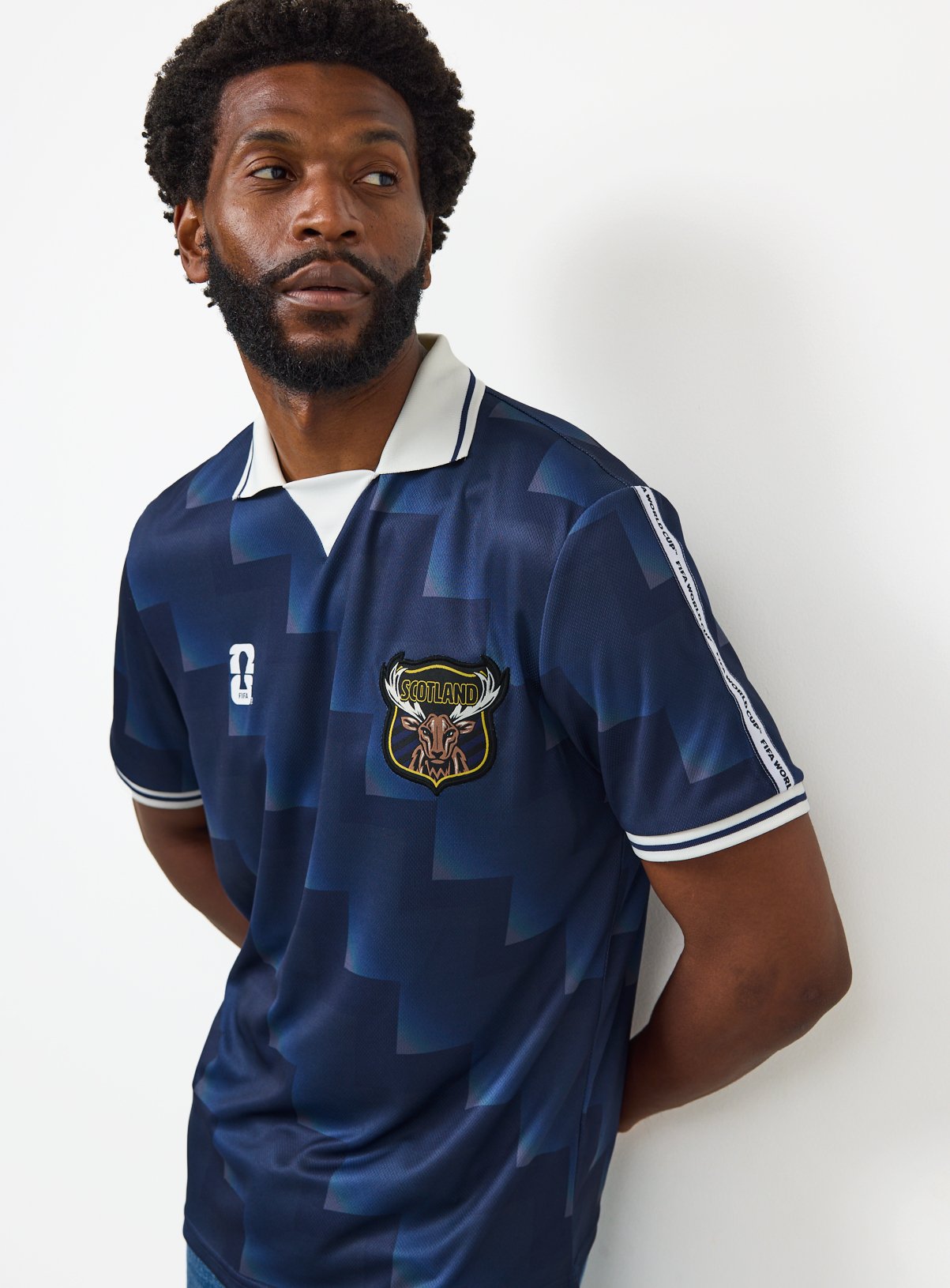 Blue Official FIFA Scotland Retro Football Polo Shirt